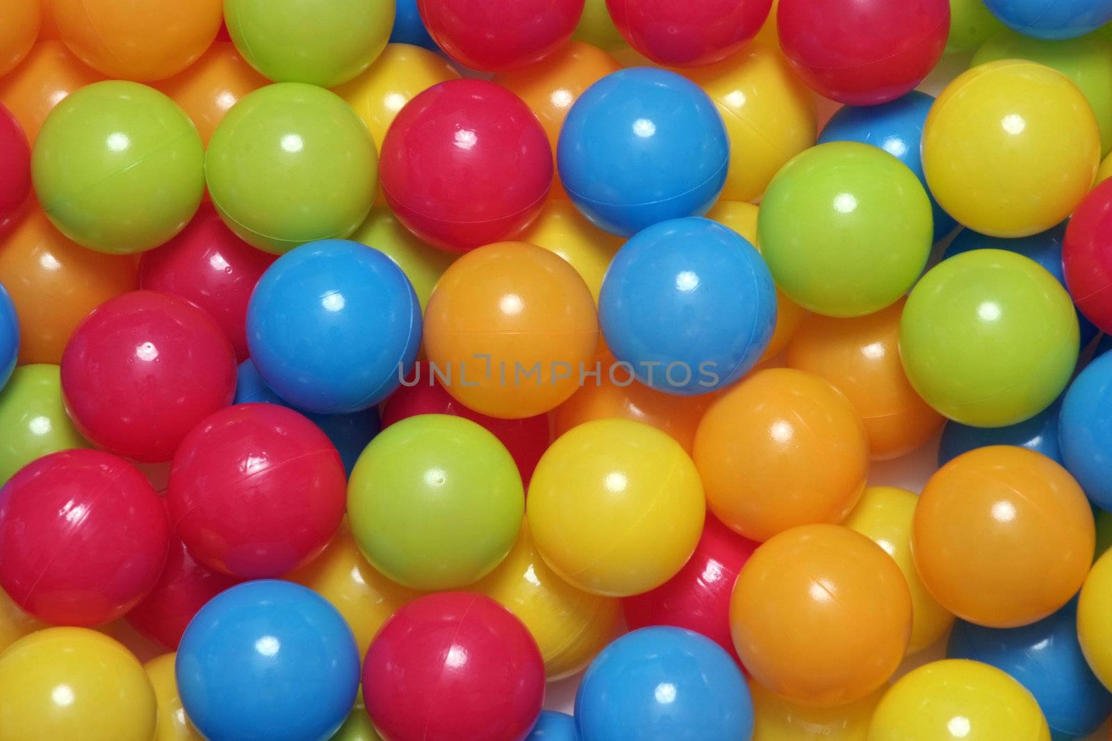 A group of small coloured balls