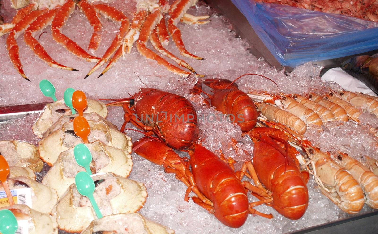 seafood on Bergen fishmarket