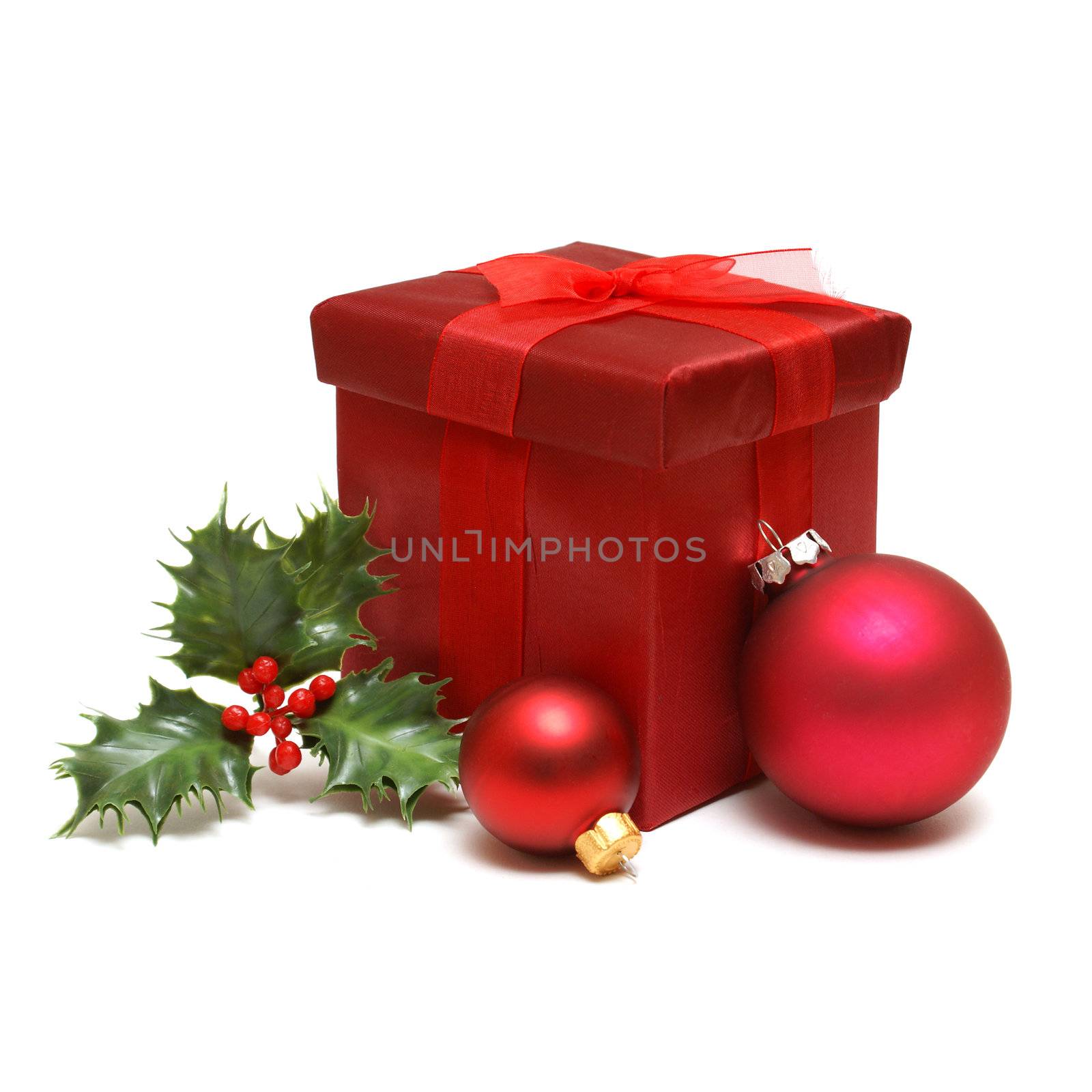 An isolated gift box for the holiday season.