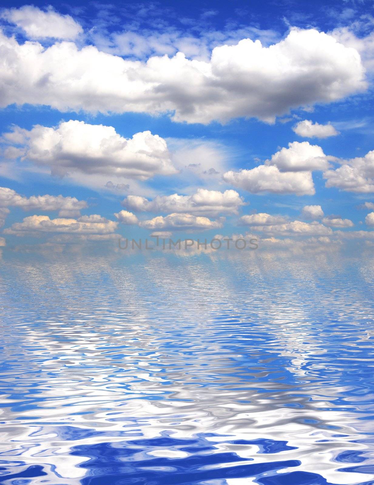 cloudy blue sky in summer with clouds can be used as background
