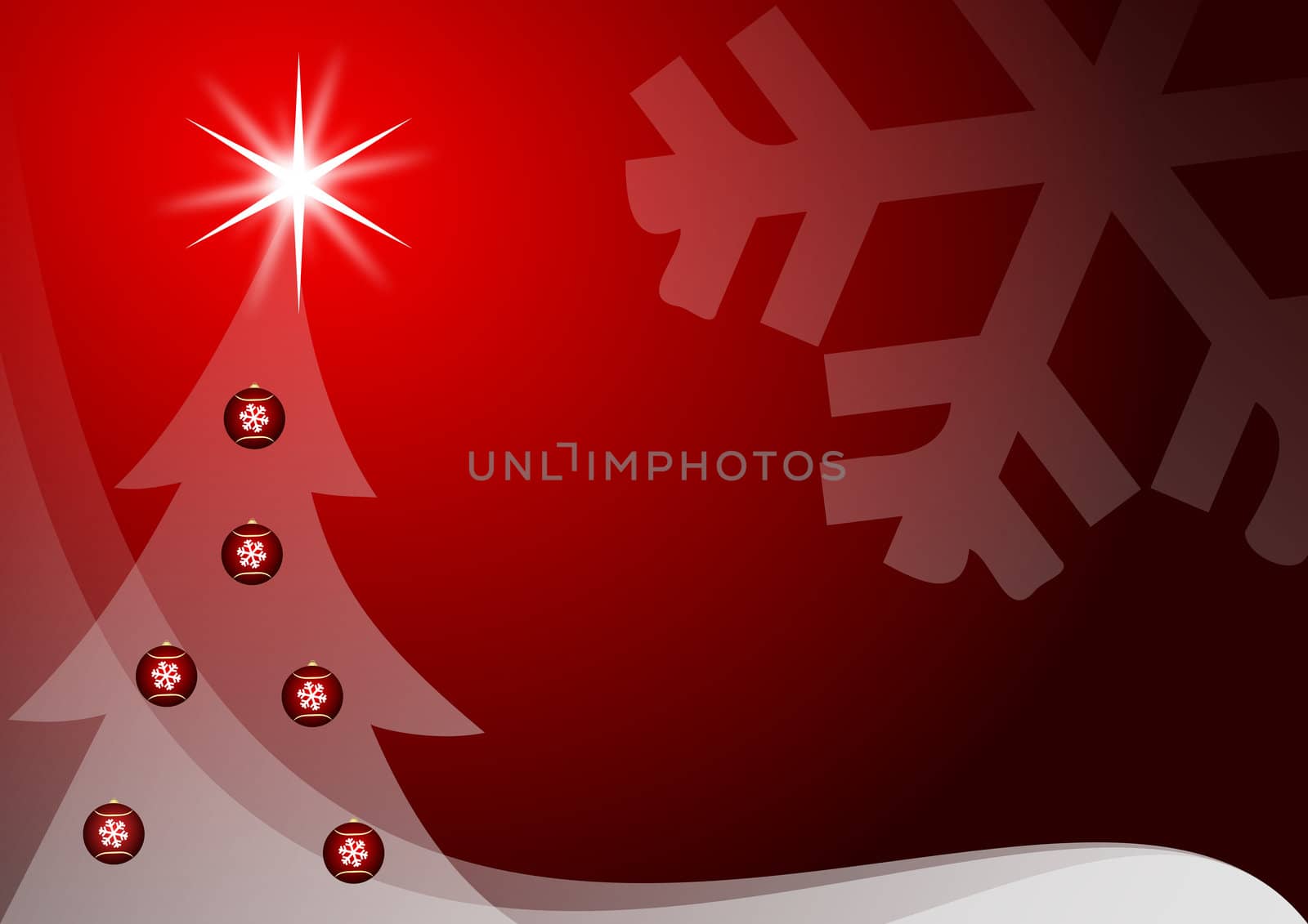 red christmas decoration with christmas tree by alexwhite