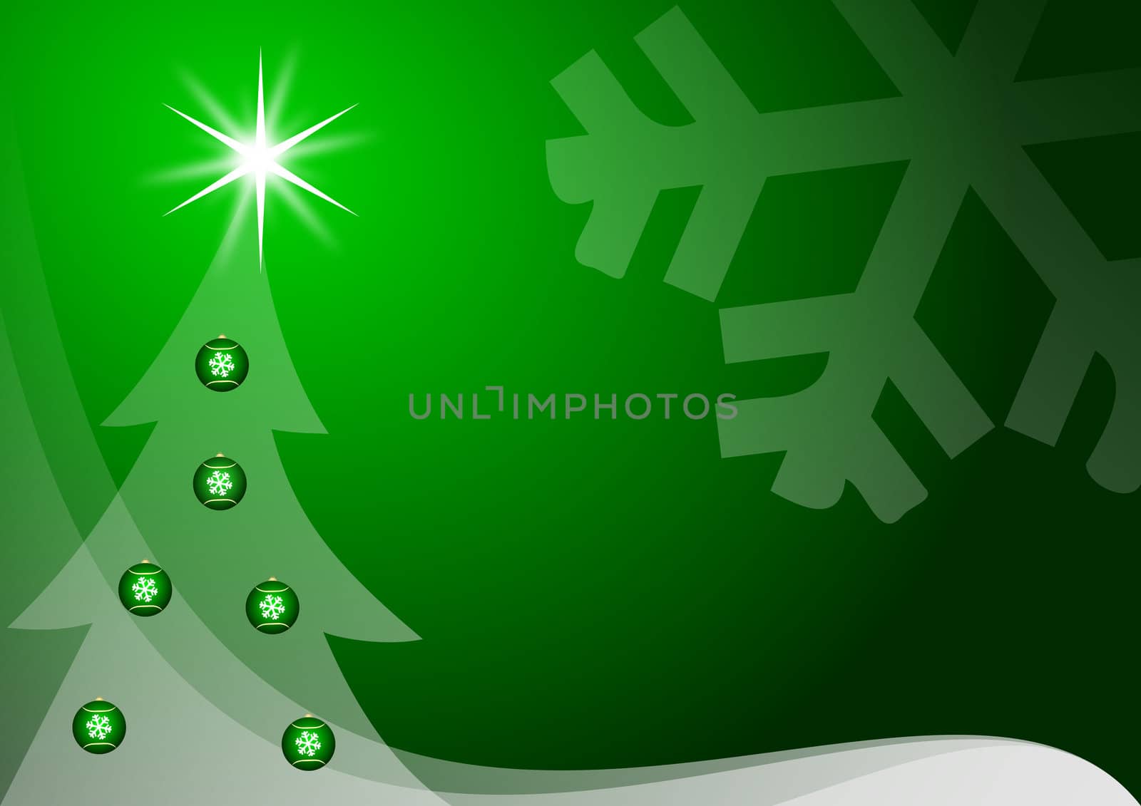 green christmas decoration with christmas tree by alexwhite