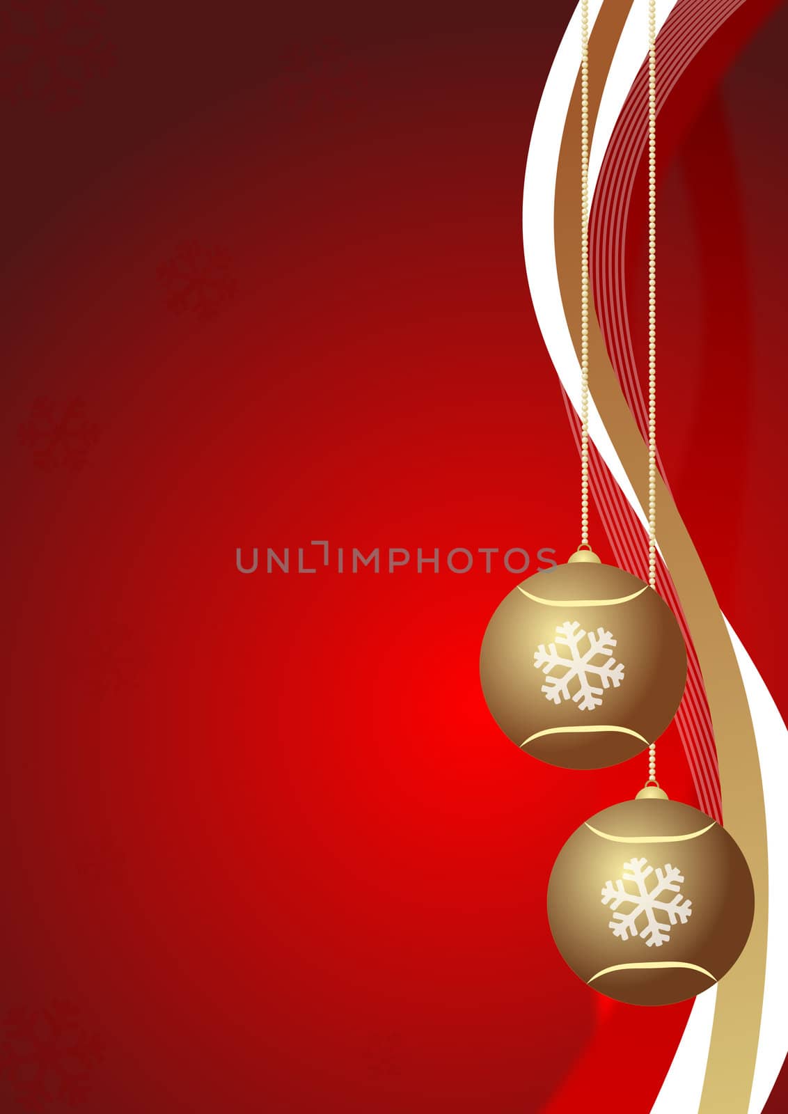 red christmas decoration with golden baubles by alexwhite