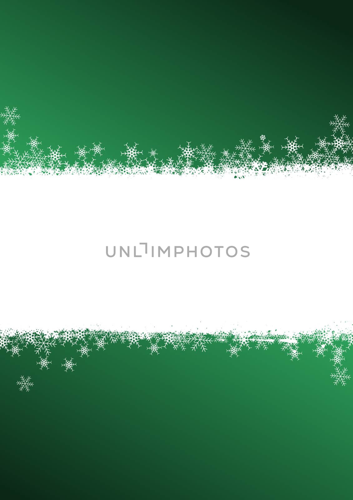green christmas background with snowflakes by alexwhite
