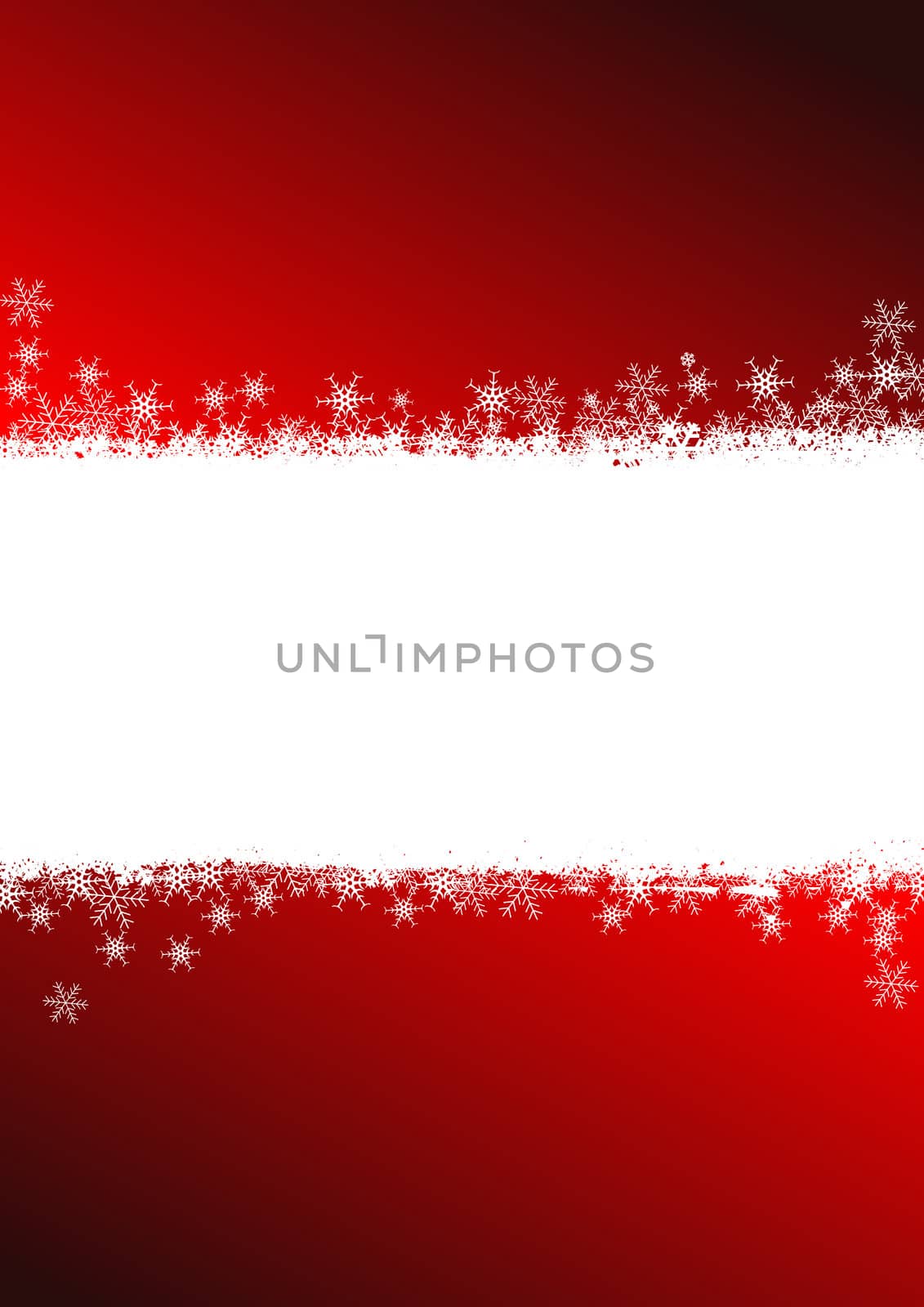 red christmas background with snowflakes by alexwhite