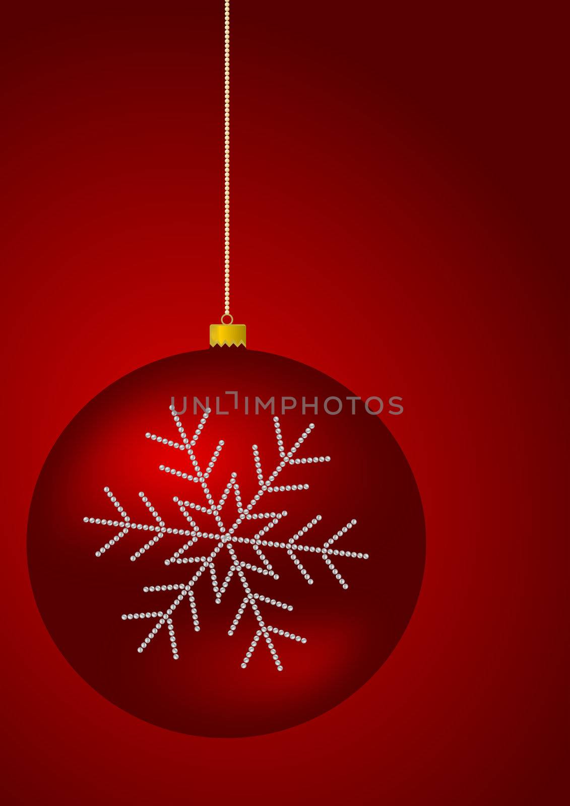red christmas ball vector illustration