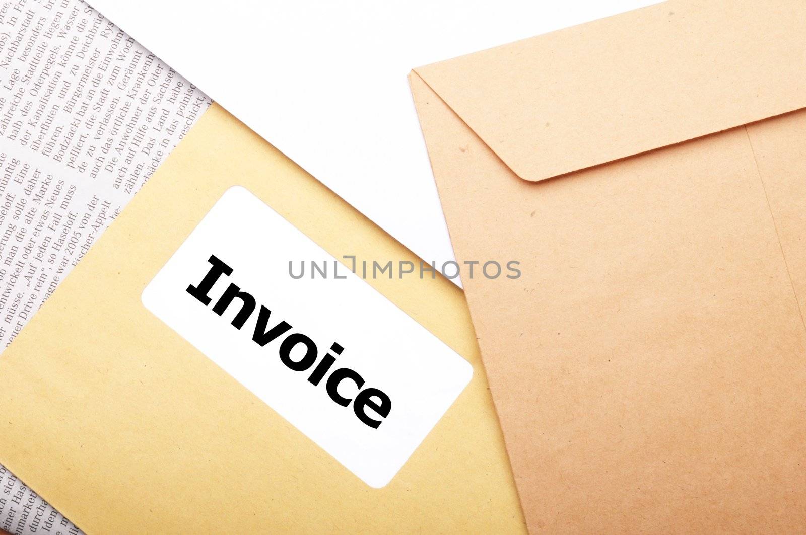 invoice mail concept with envelop showing business