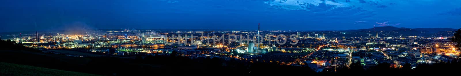 Panorama of Linz, the Capital City of Upper Austria