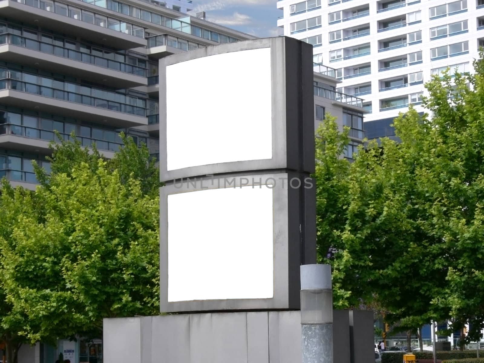 Urban double blank billboard