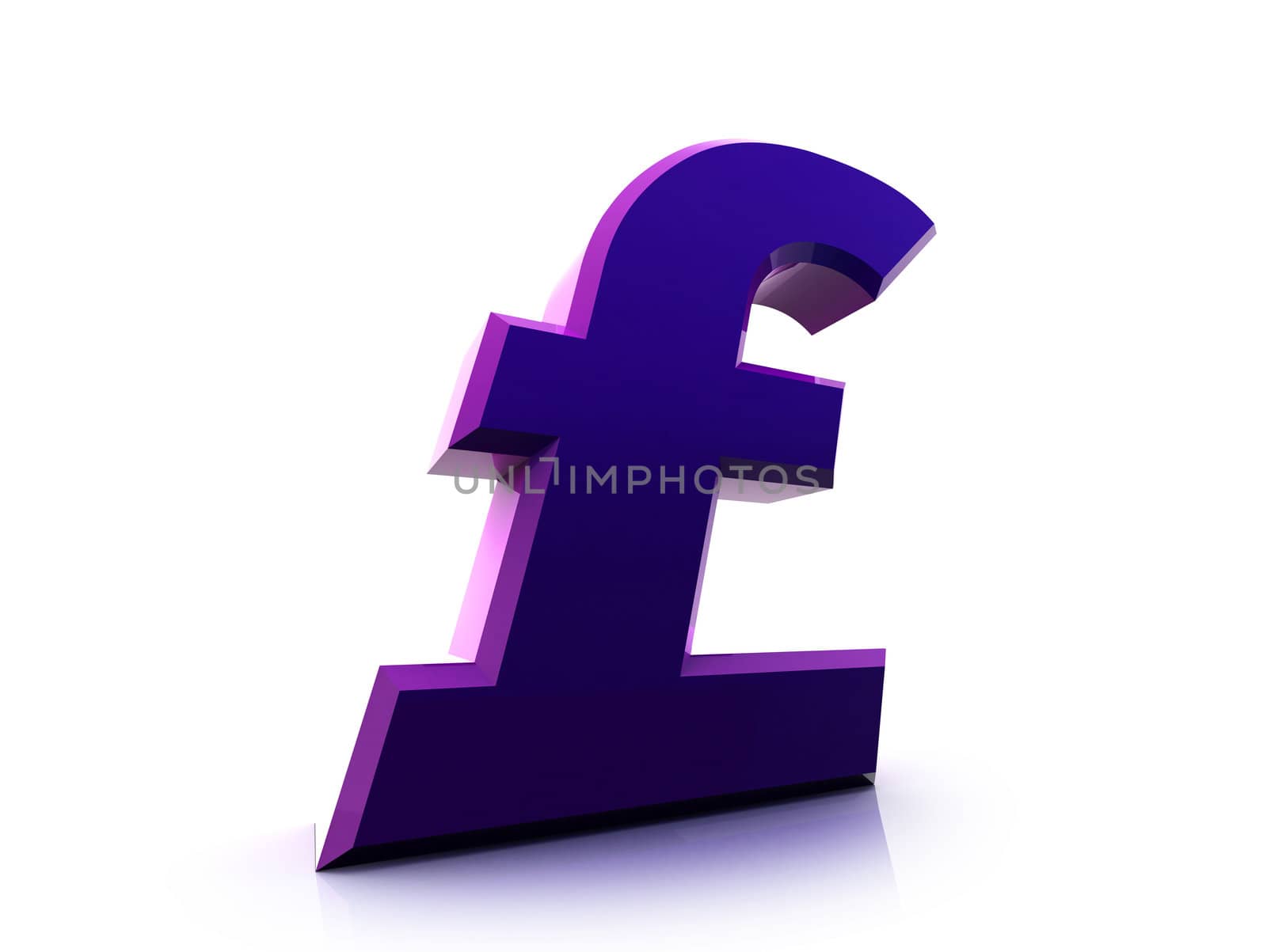 Fancy 3d purple pound sterling sign
