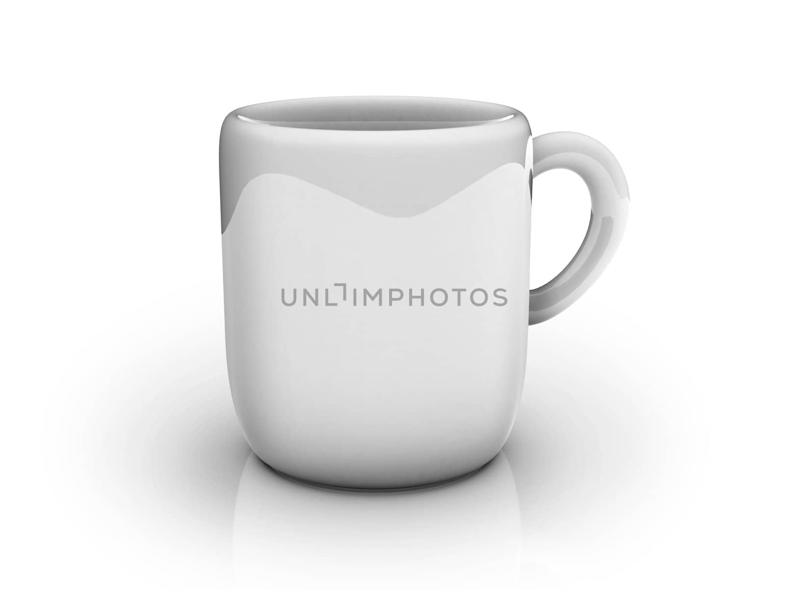 White 3d mug by paviem