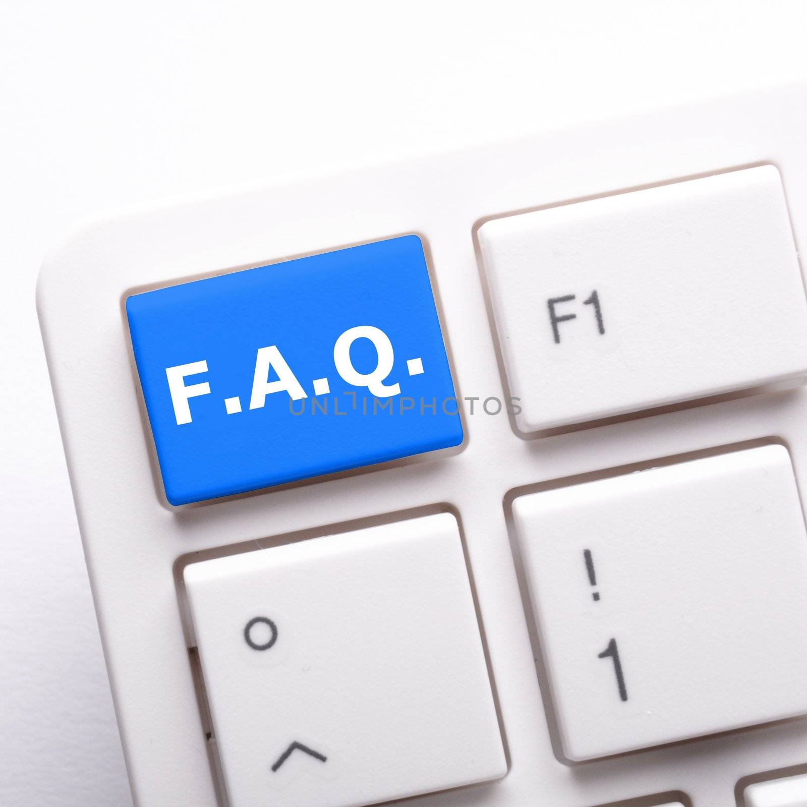 faq or frequently asked questions concept with computer key