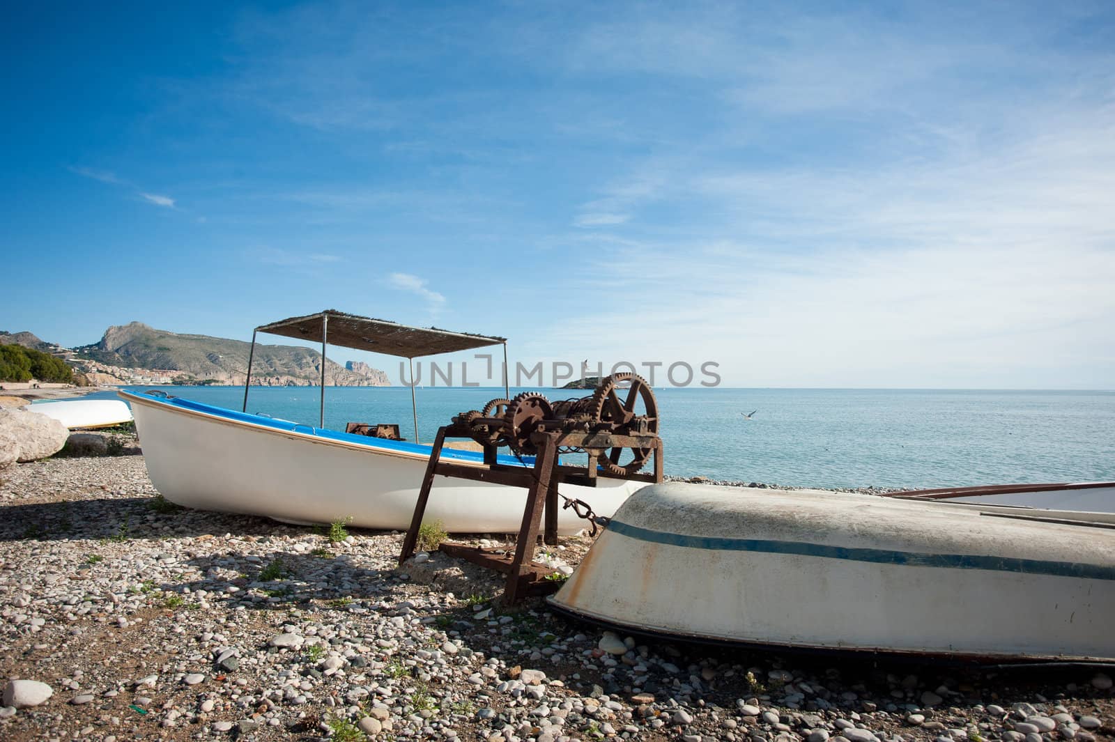 Traditional fishing boats ashore