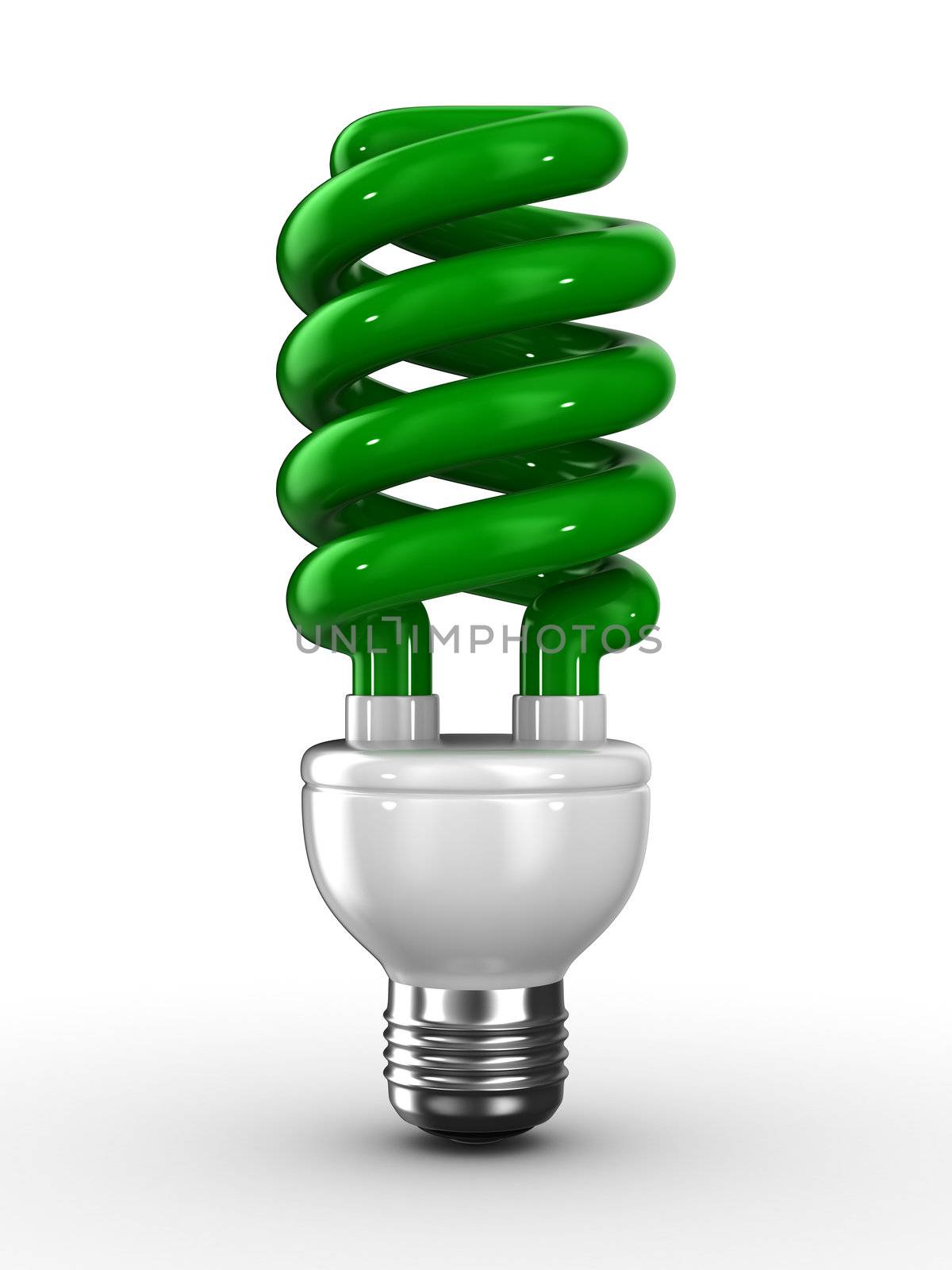 energy saving bulb on white background. Isolated 3D image