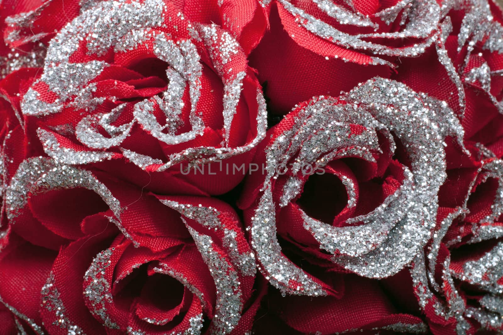 Red Roses with silver sparklefor Valentines Day