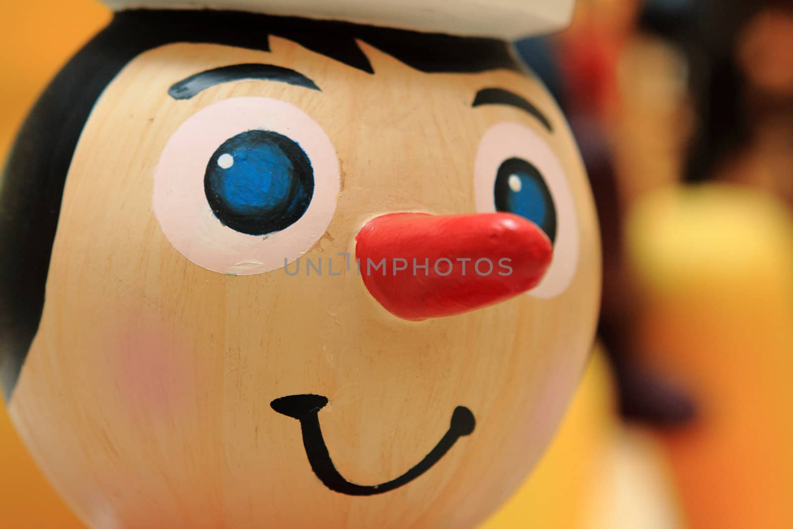 carved wooden figure close up