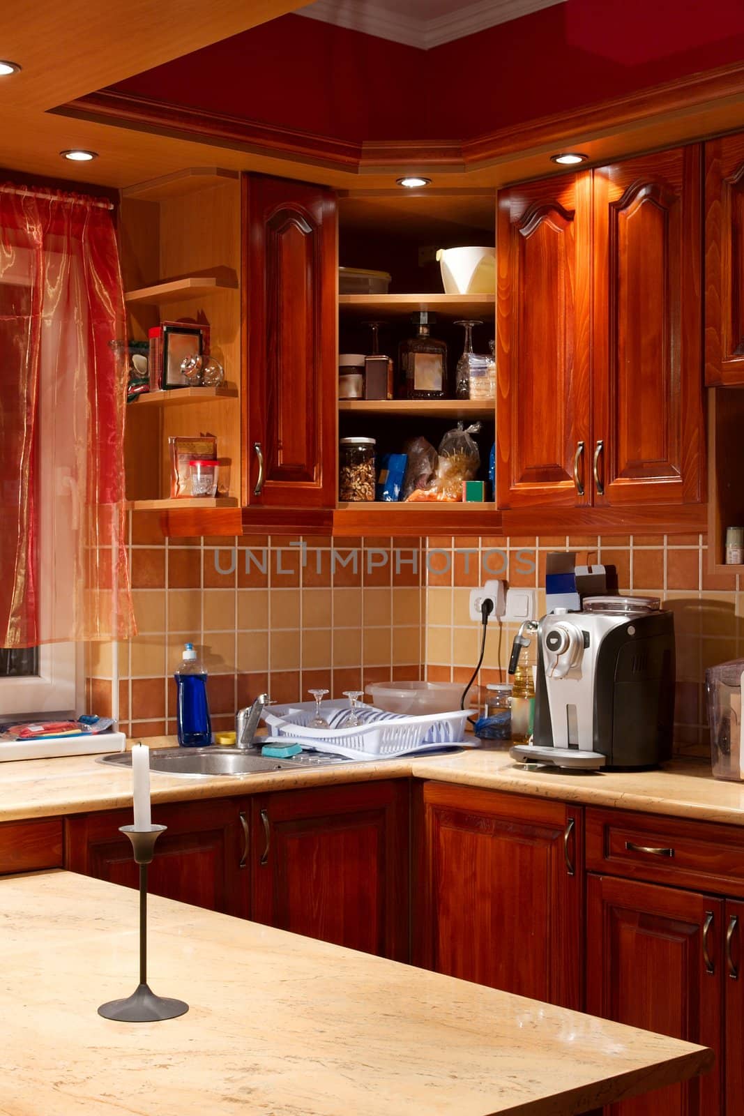 Interior shot of a modern, well equipped kitchen