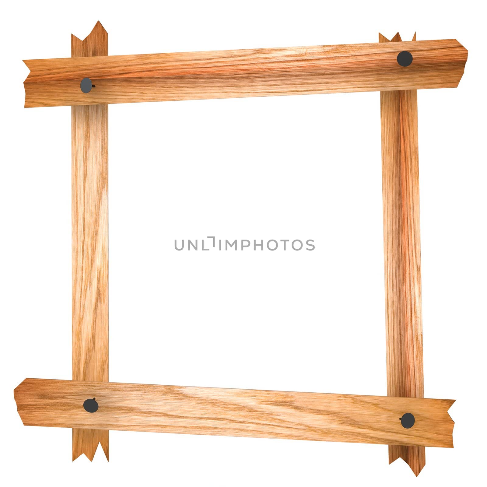 wooden photo frame 3d rendered for web