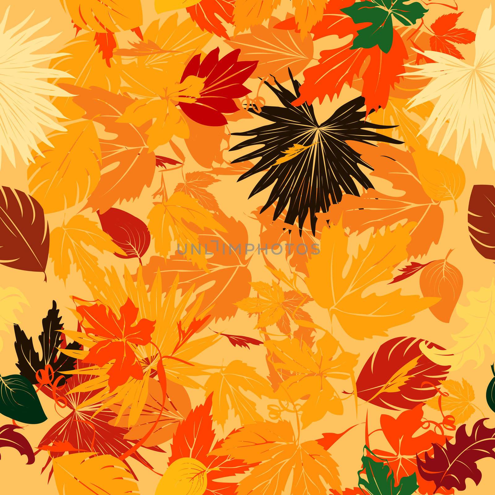 Seamless background with fall leaves