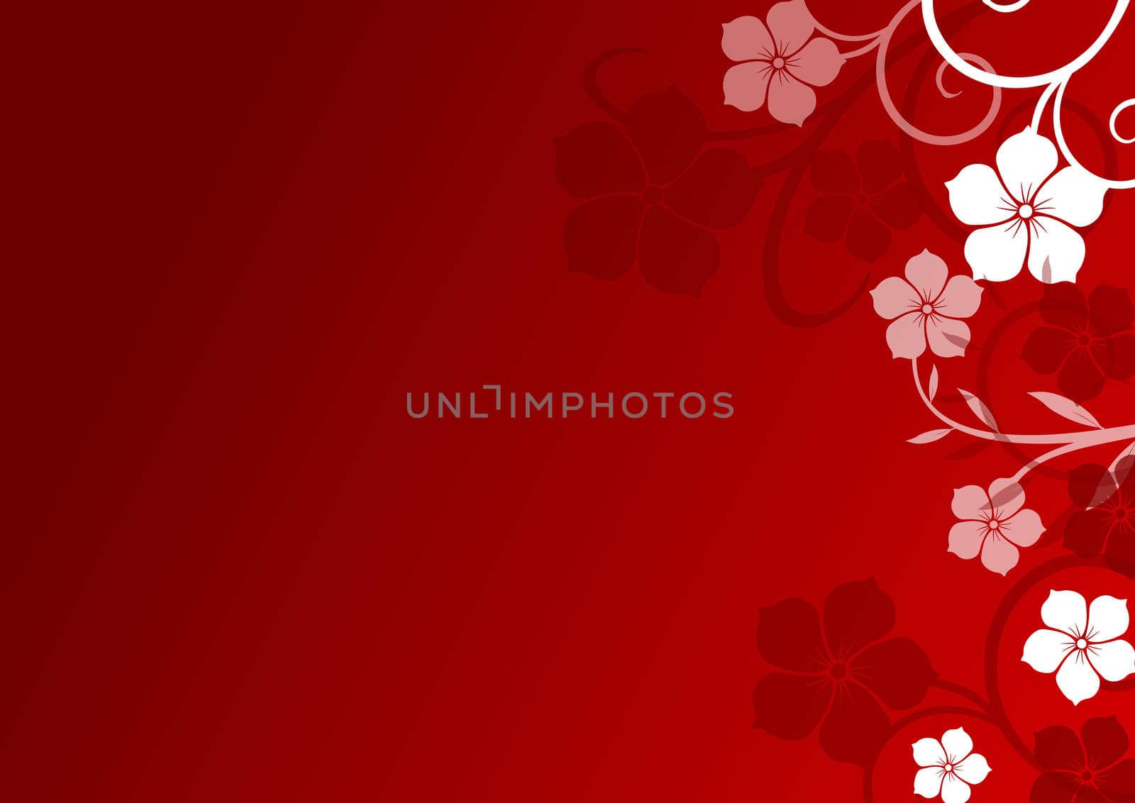 red floral background