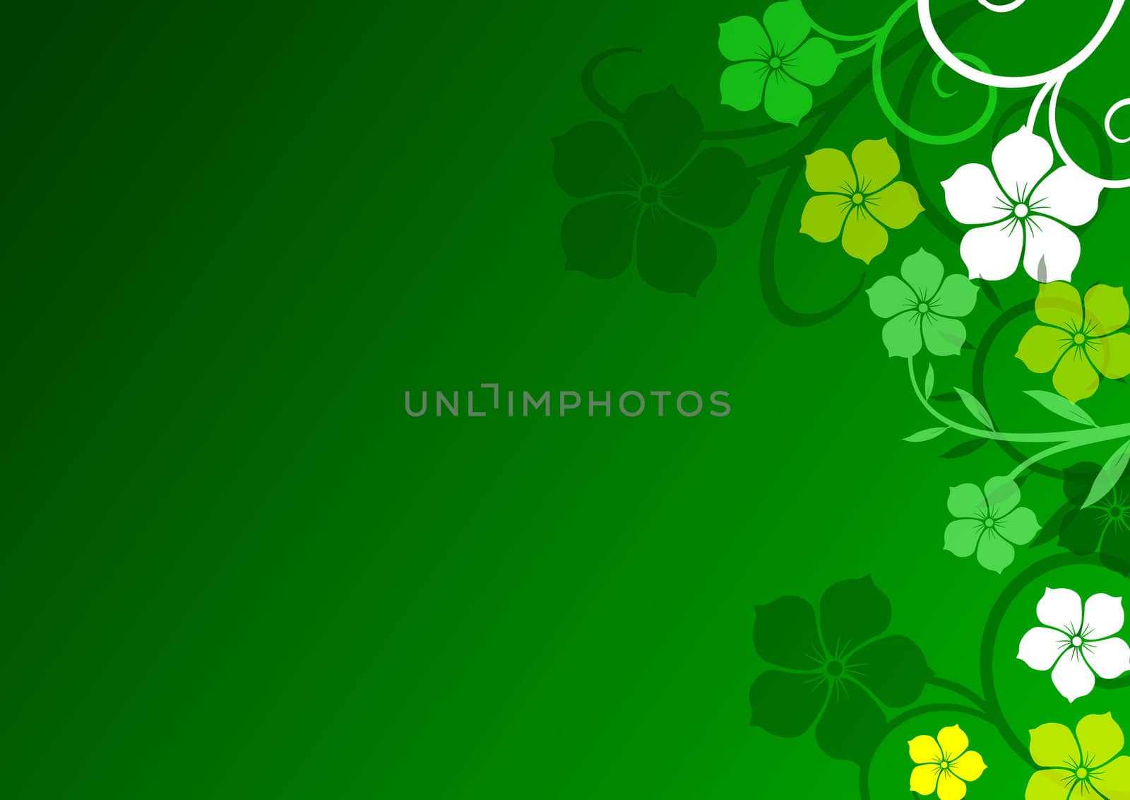 green floral background