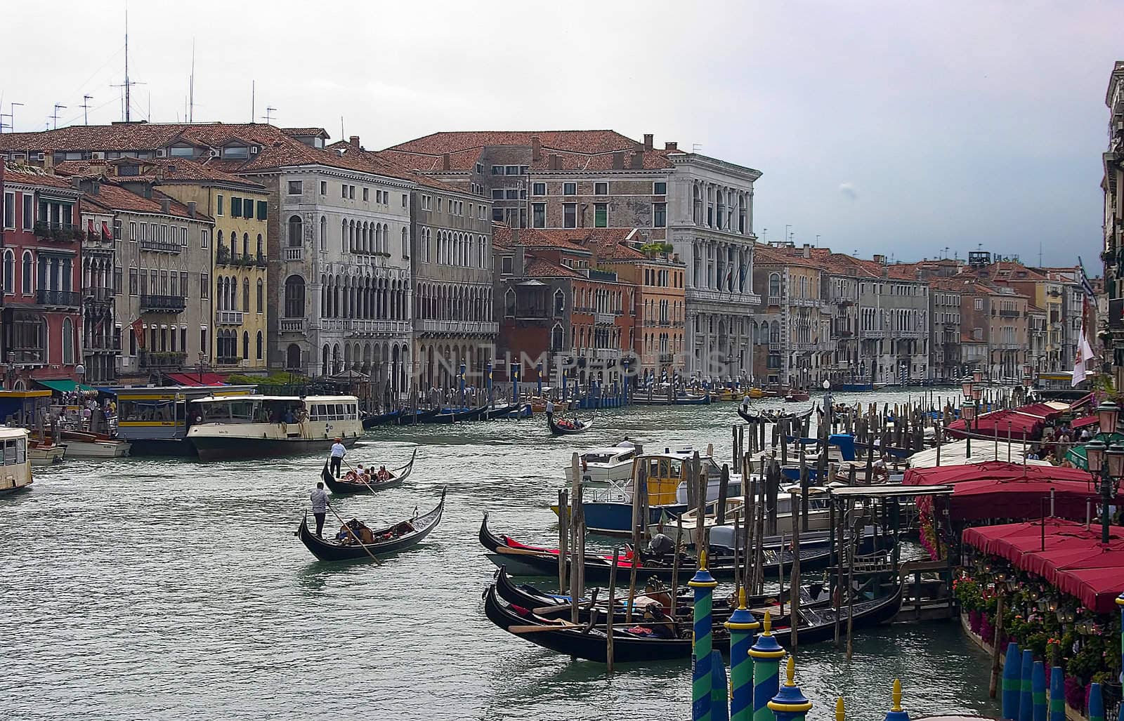 Grand Canal in Venice, view from bridge Ponte di Rialto