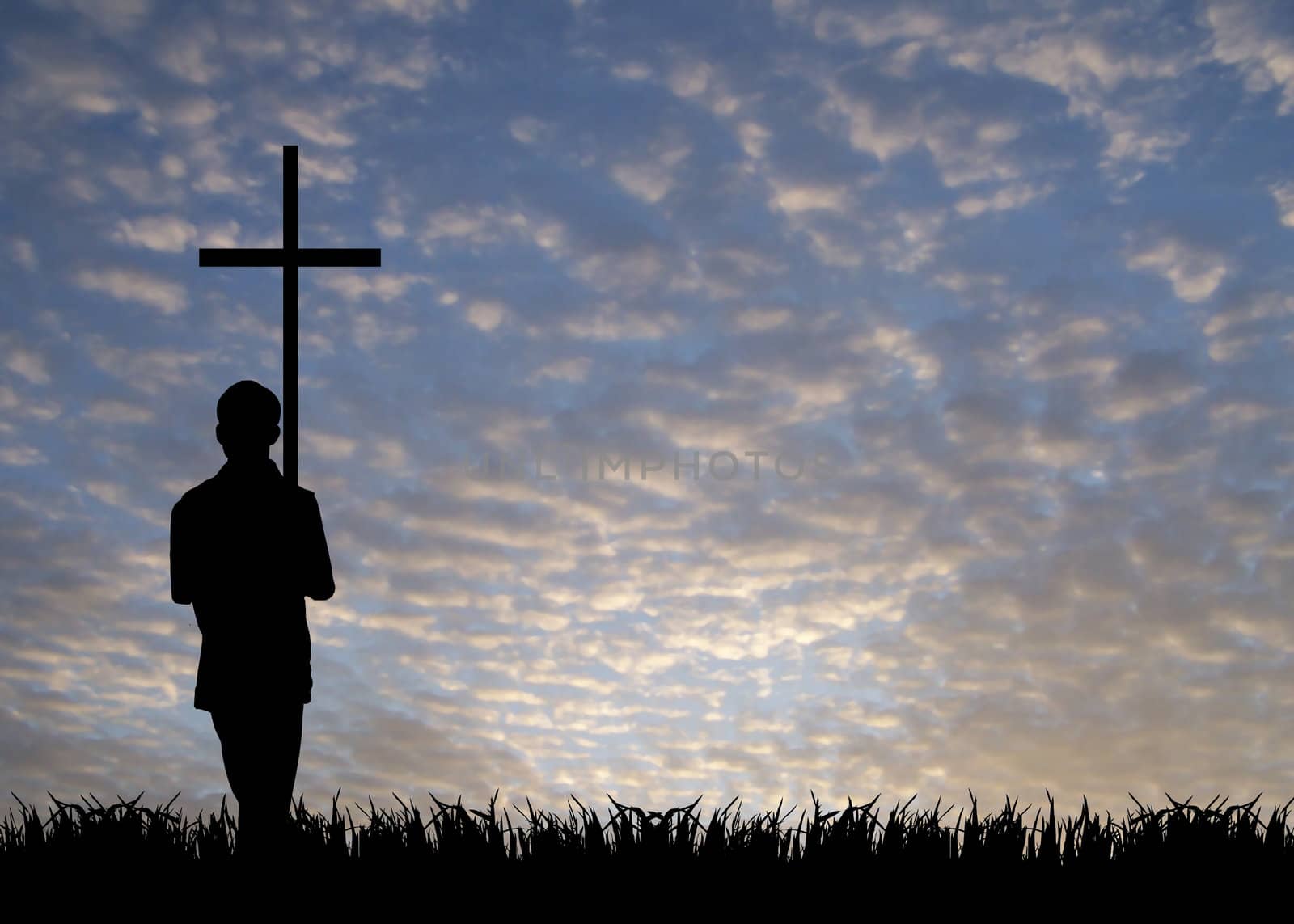 young man with cross by alexwhite