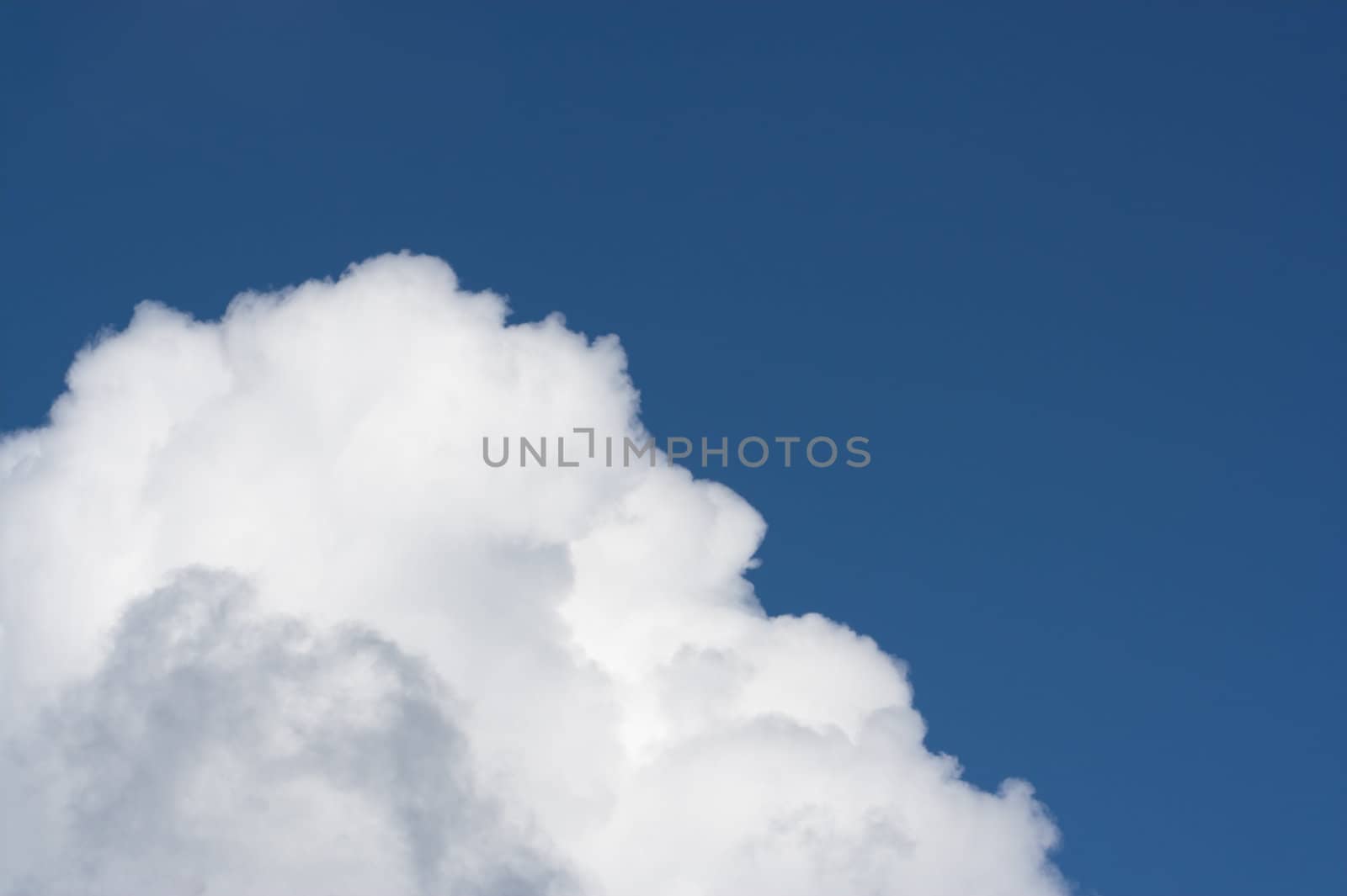 A big fluffy cumulus cloud in a blue sky