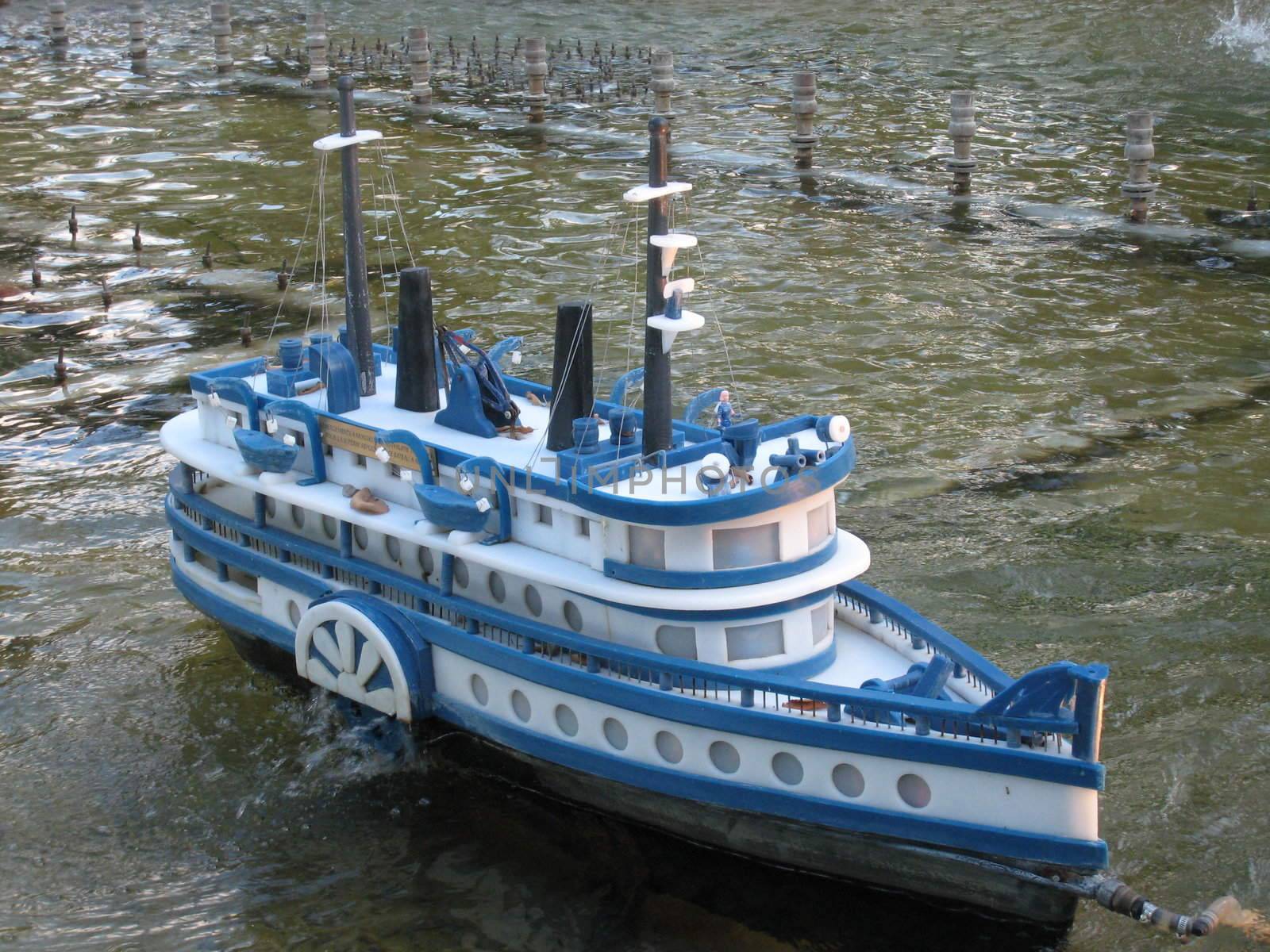 a model paddle steamer in north quebec