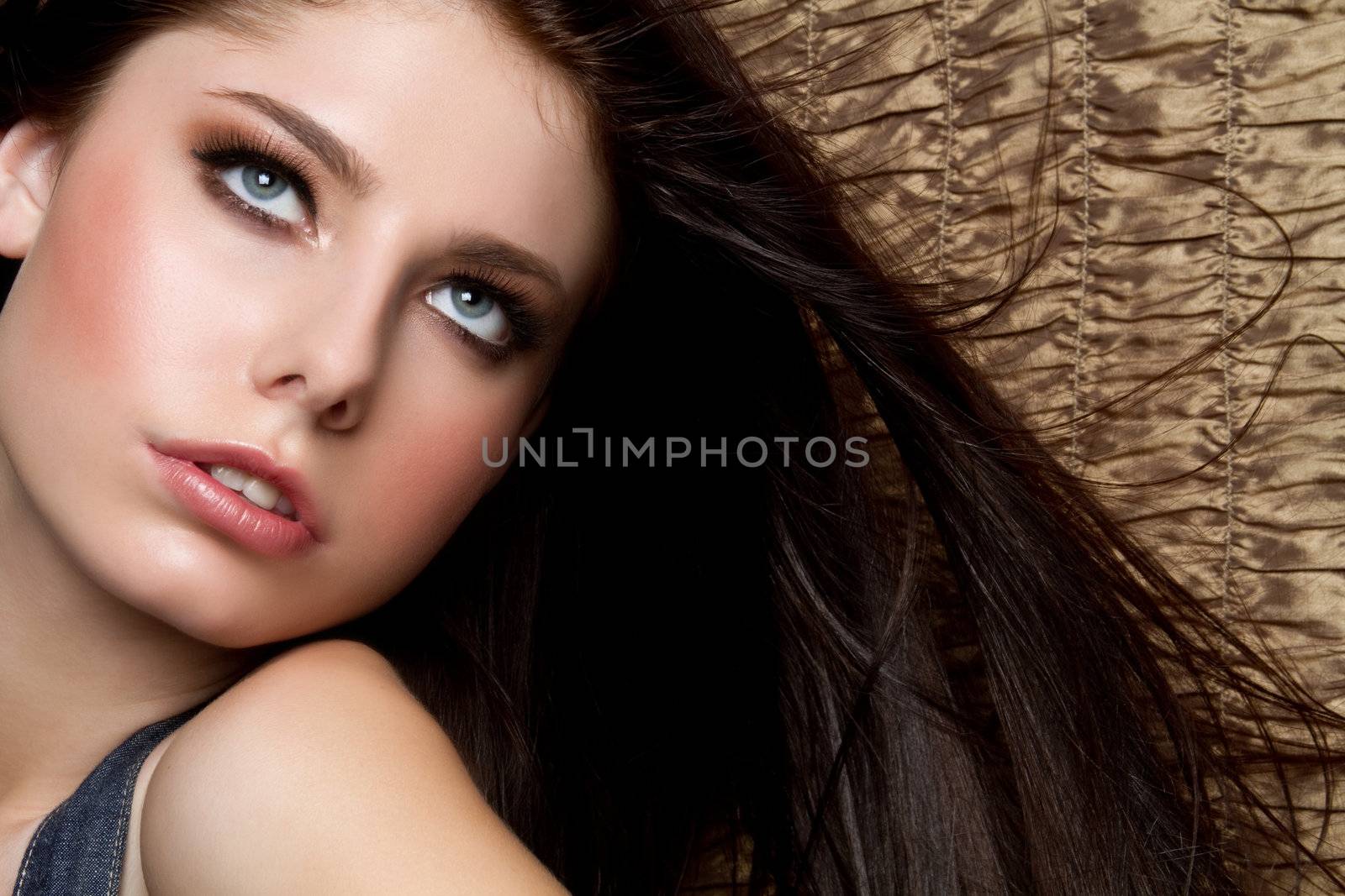 Beautiful young long hair woman