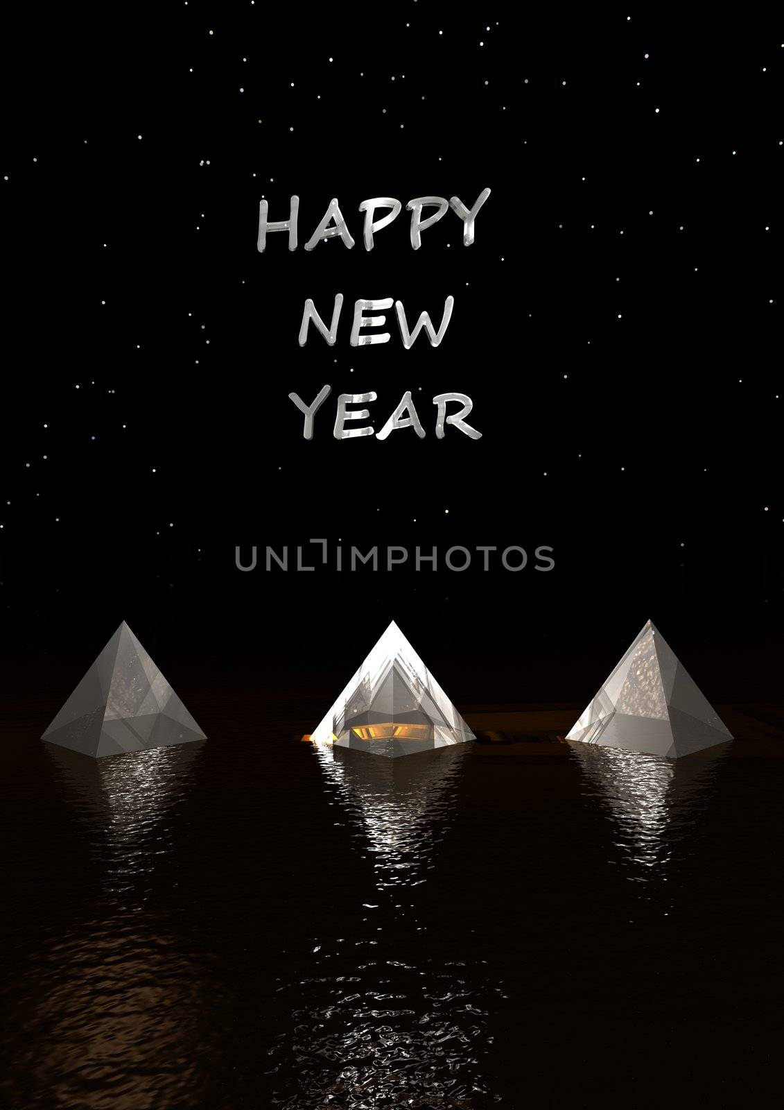 happy new year 2011 pyramids white