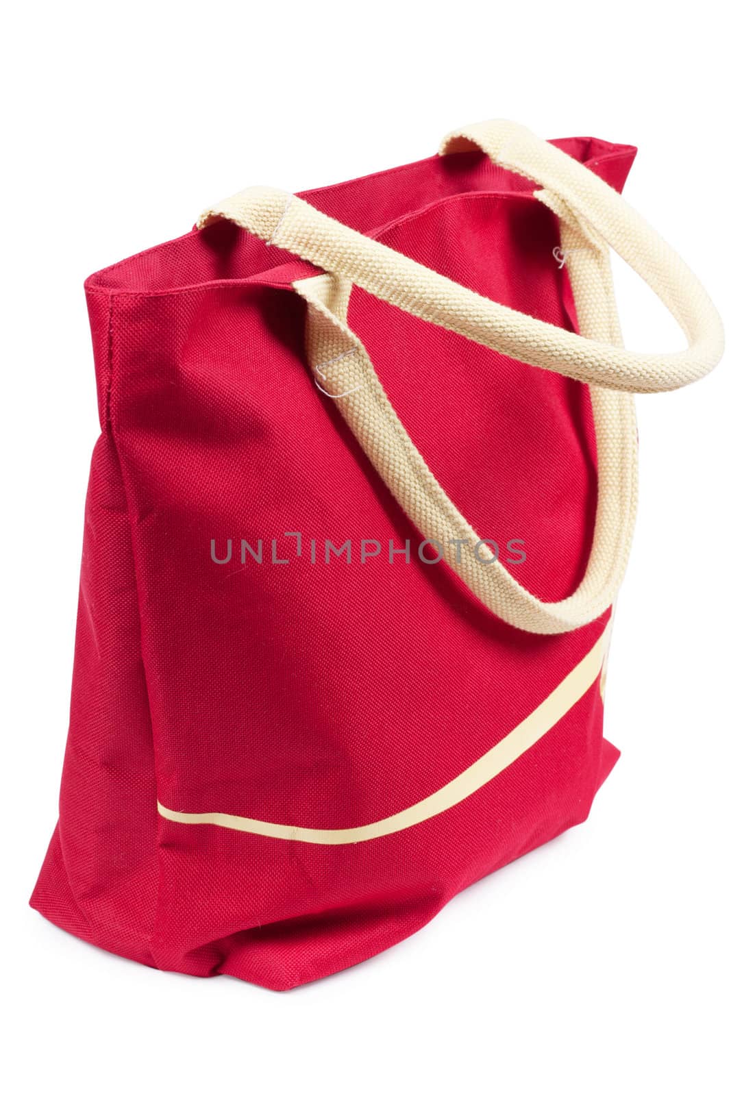 Red shopping bag isolated on the white