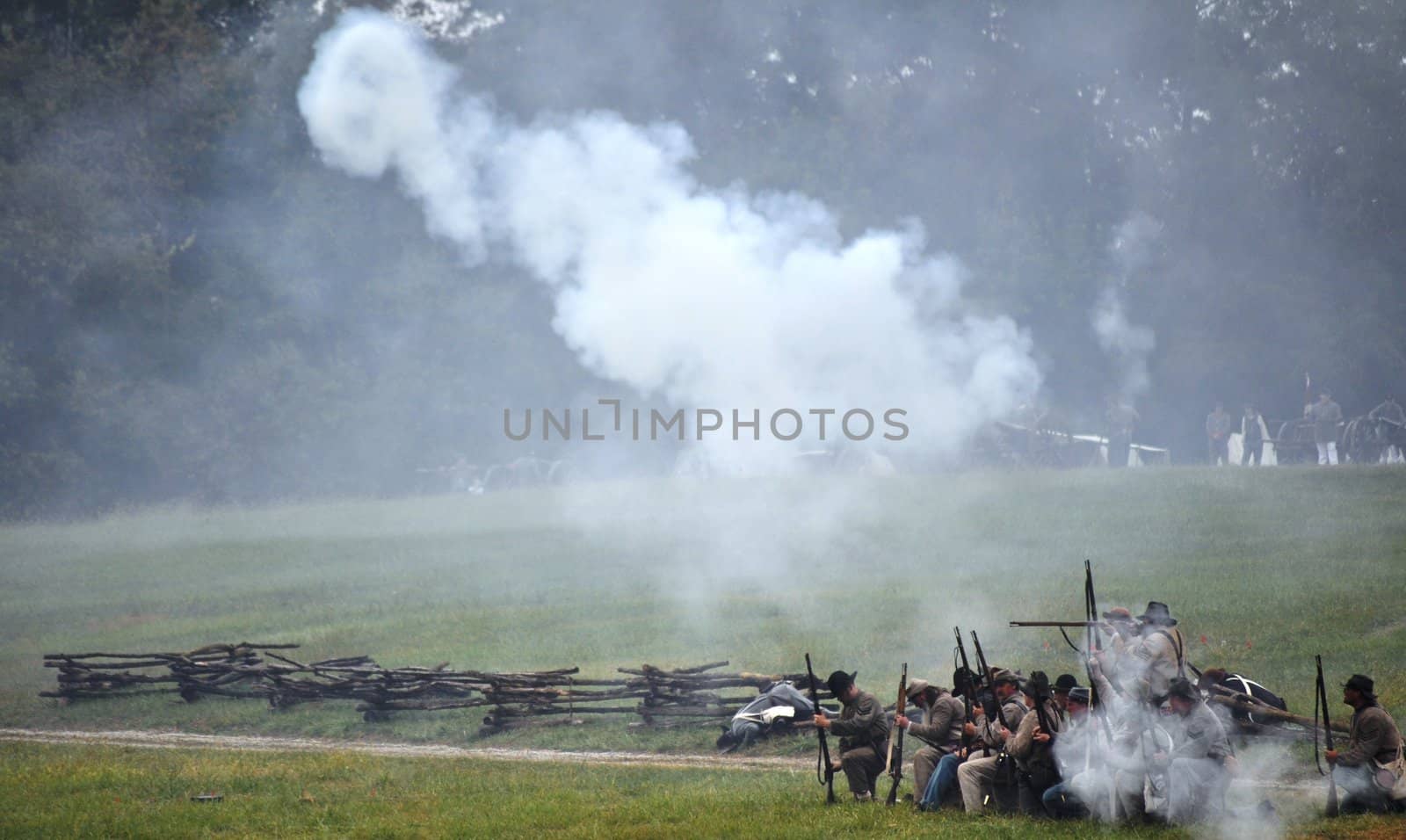 Civil War Re-enactment - Battle Background by RefocusPhoto