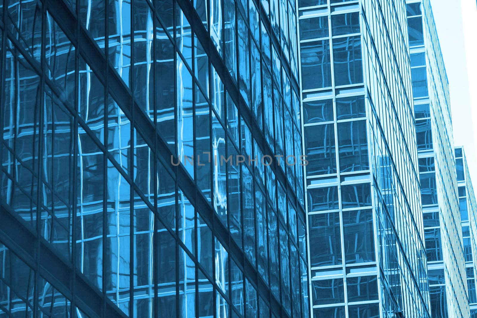modern building with blue toned
