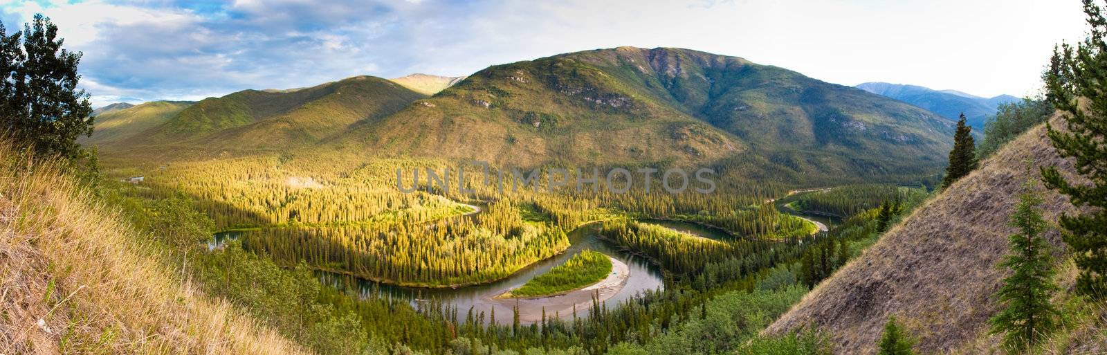 Beautiful valley of Big Salmon River, Yukon Territory, Canada