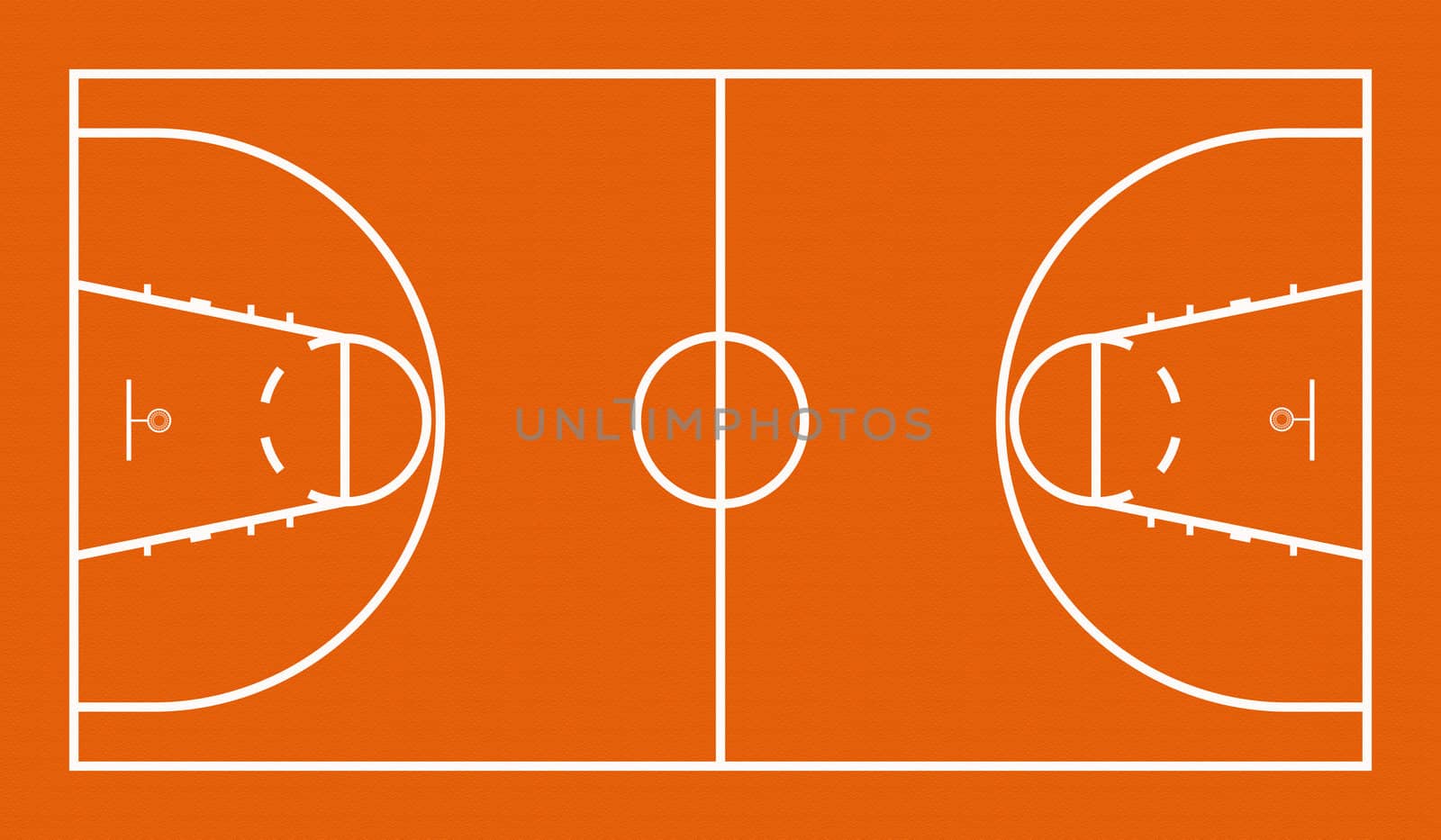 Bitmap Illustration of Official FIBA Basketball Court