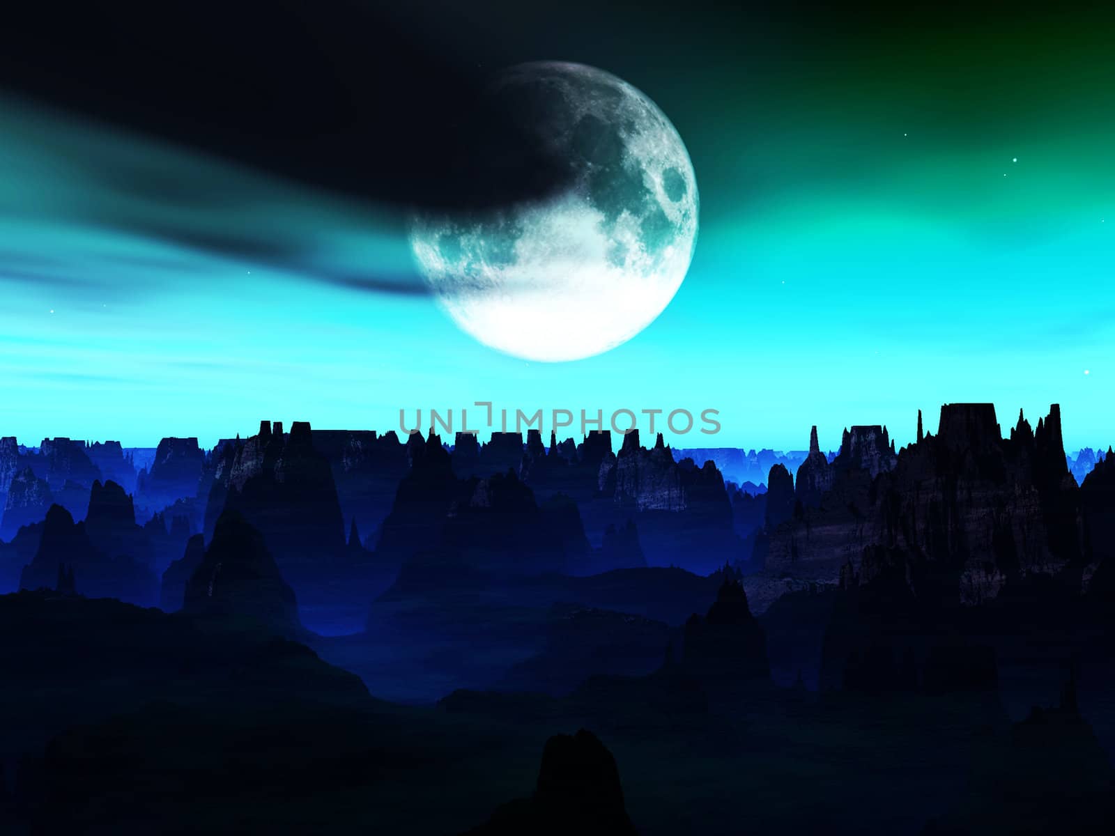A landscape on a remote alien world.