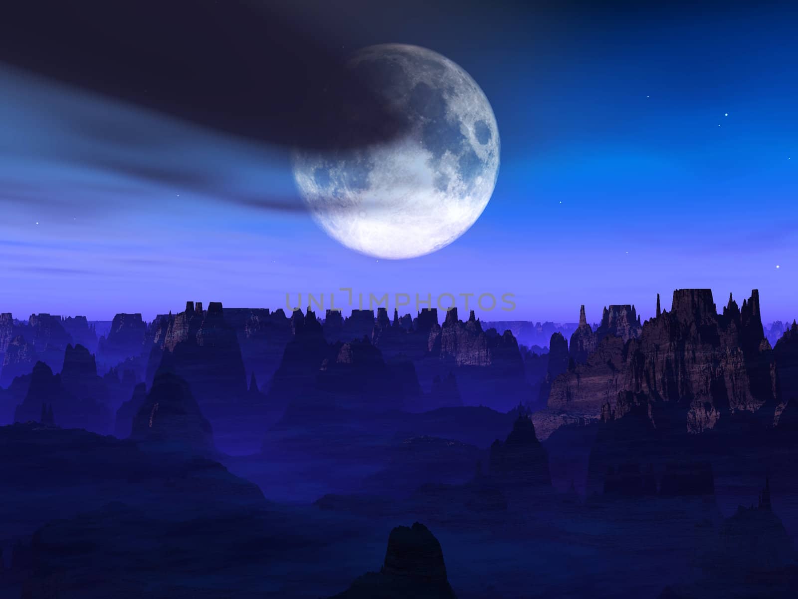 A landscape on a remote alien world.