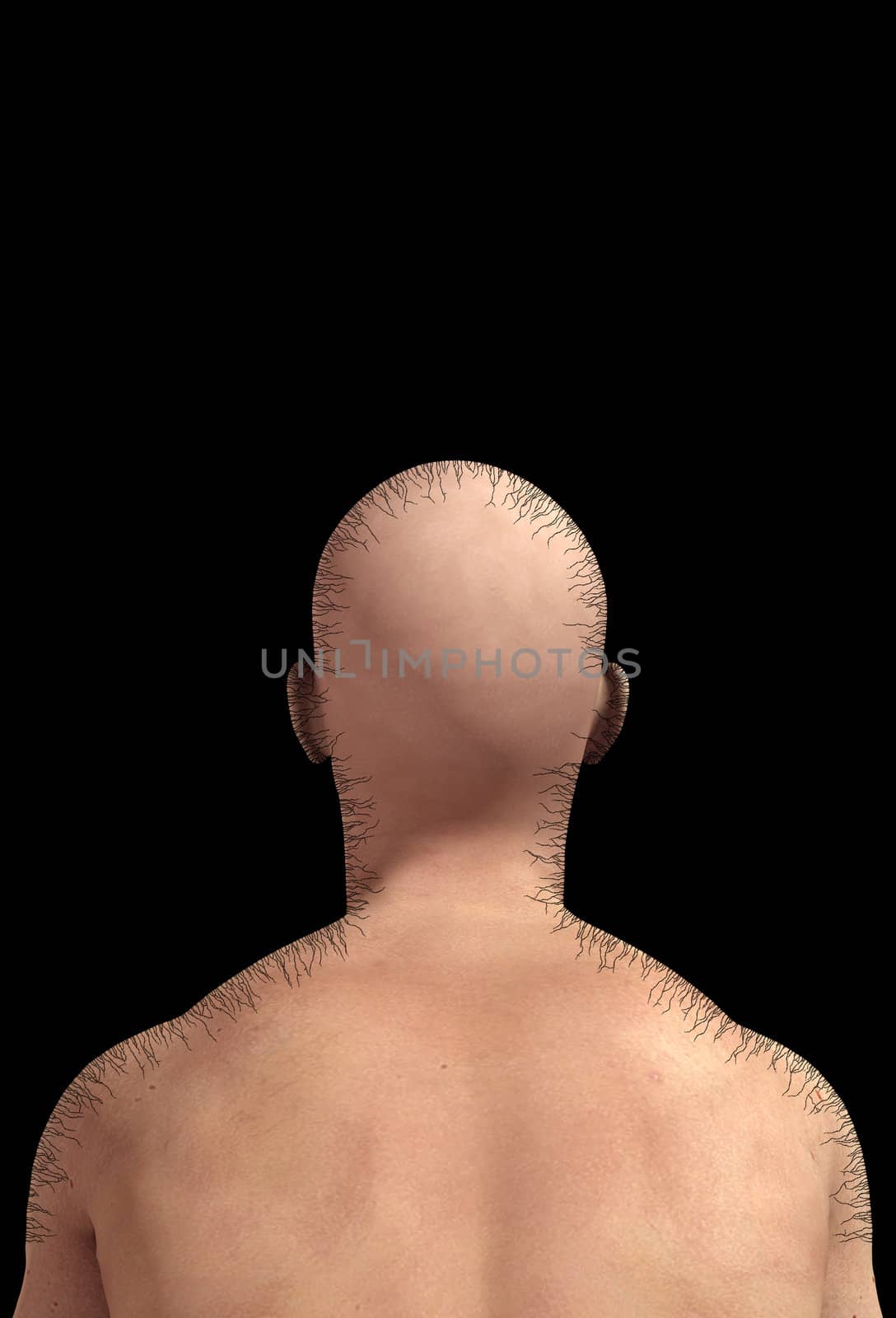 Conceptual image showing a man falling to bits.