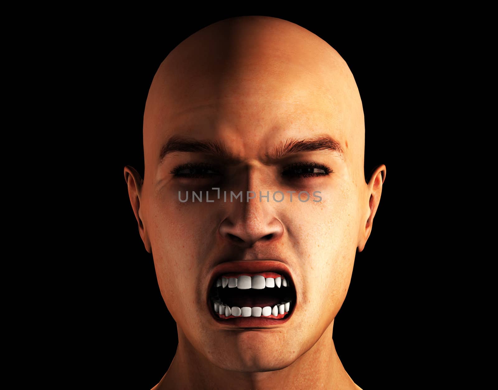 Conceptual image showing a really angry man.