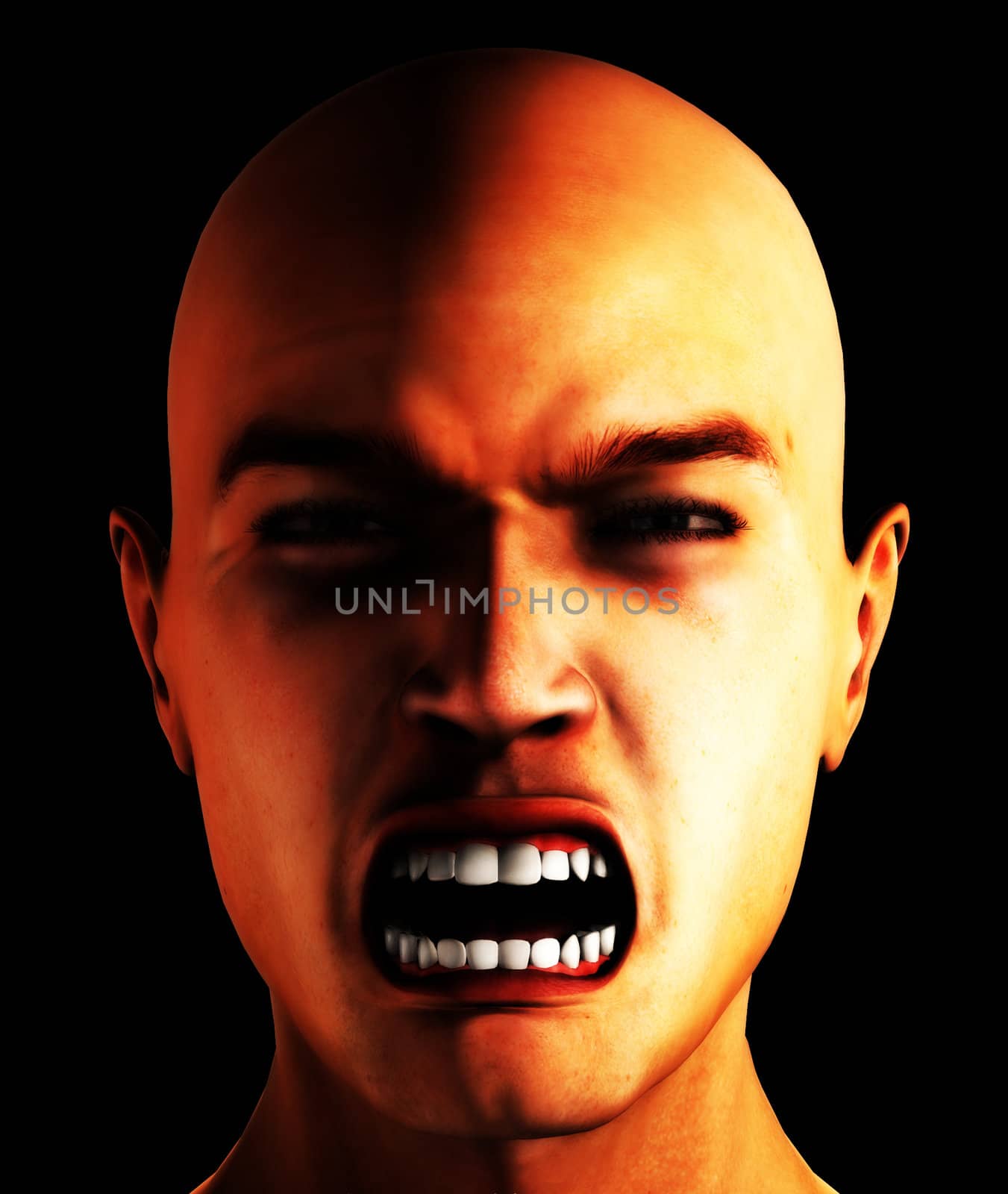Conceptual image showing a really angry man.