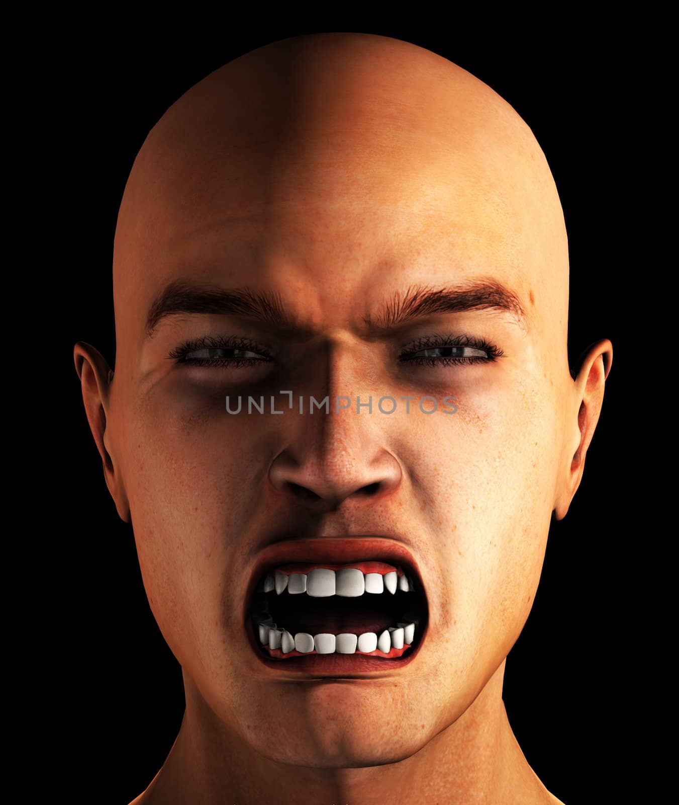 Conceptual image showing a really angry man.