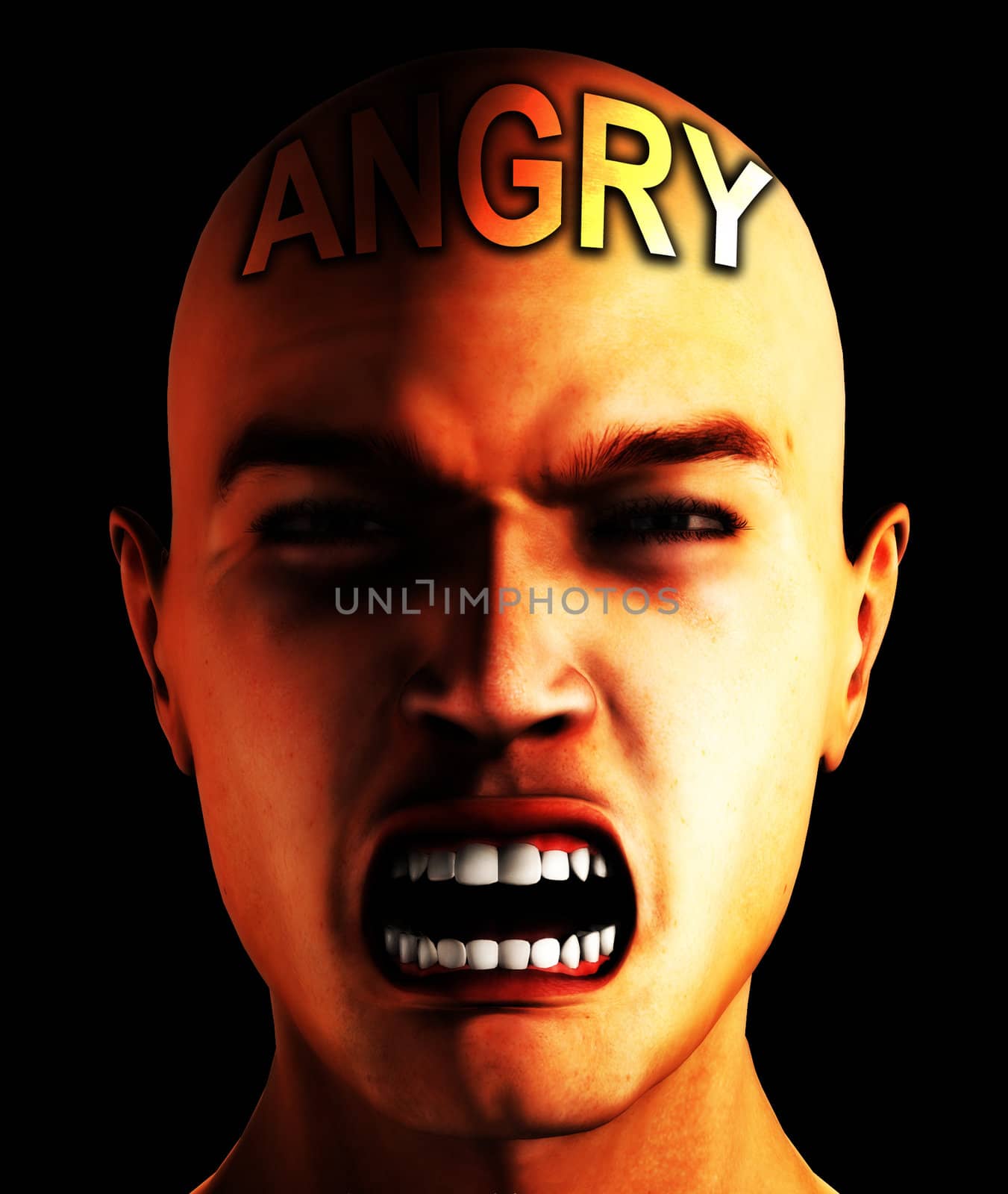 Conceptual image showing a really angry man.
