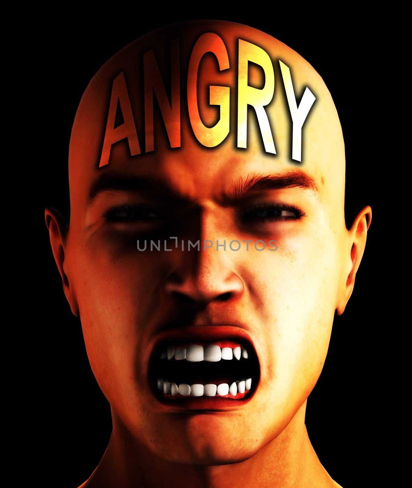 Conceptual image showing a really angry man.