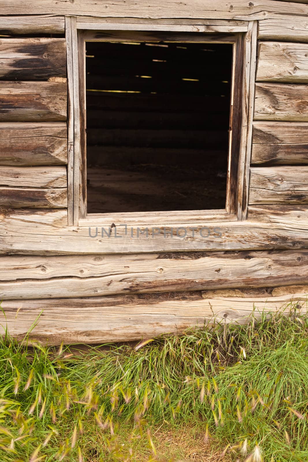 Window frame in old log cabin by PiLens