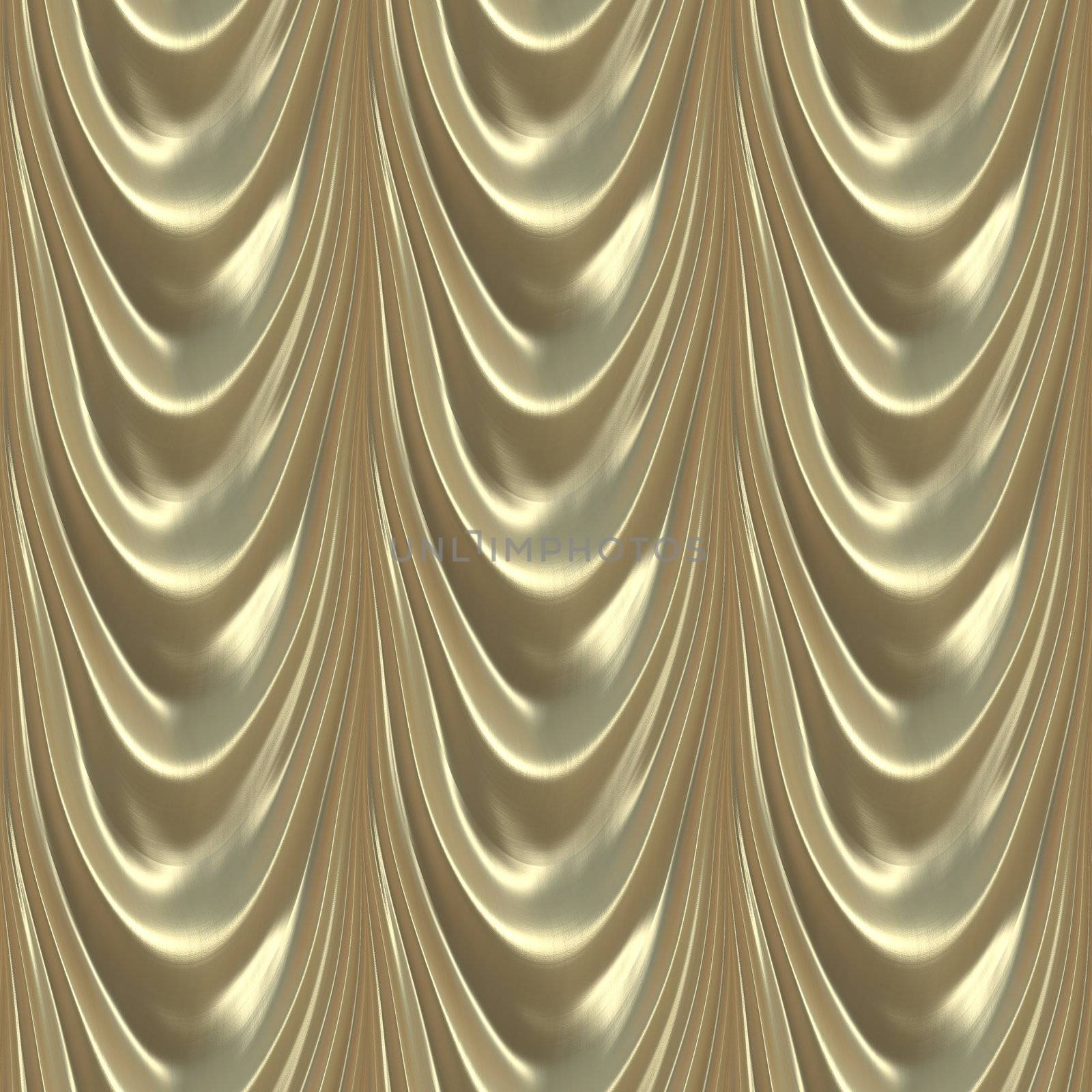 Seamless Pattern Illustration of Luxurious Satin Gold Drapes