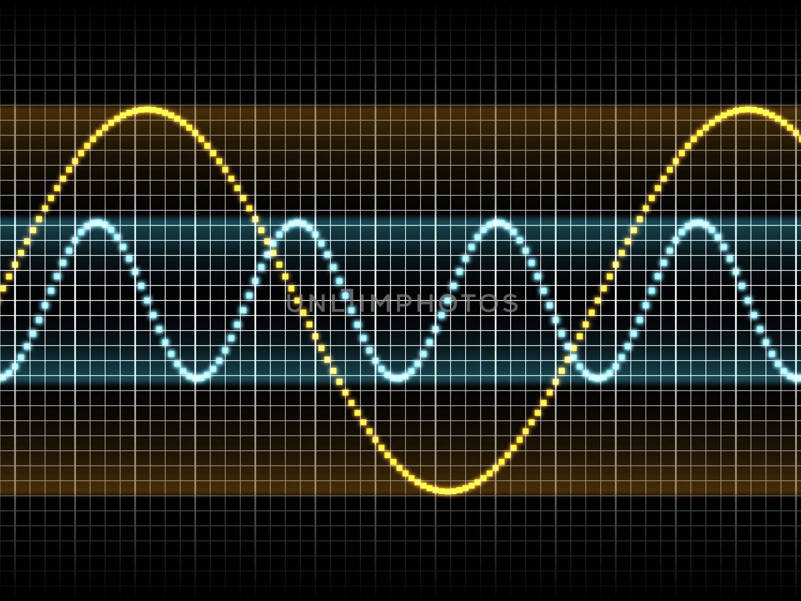 Realistic Illustration of Two Sound Waves