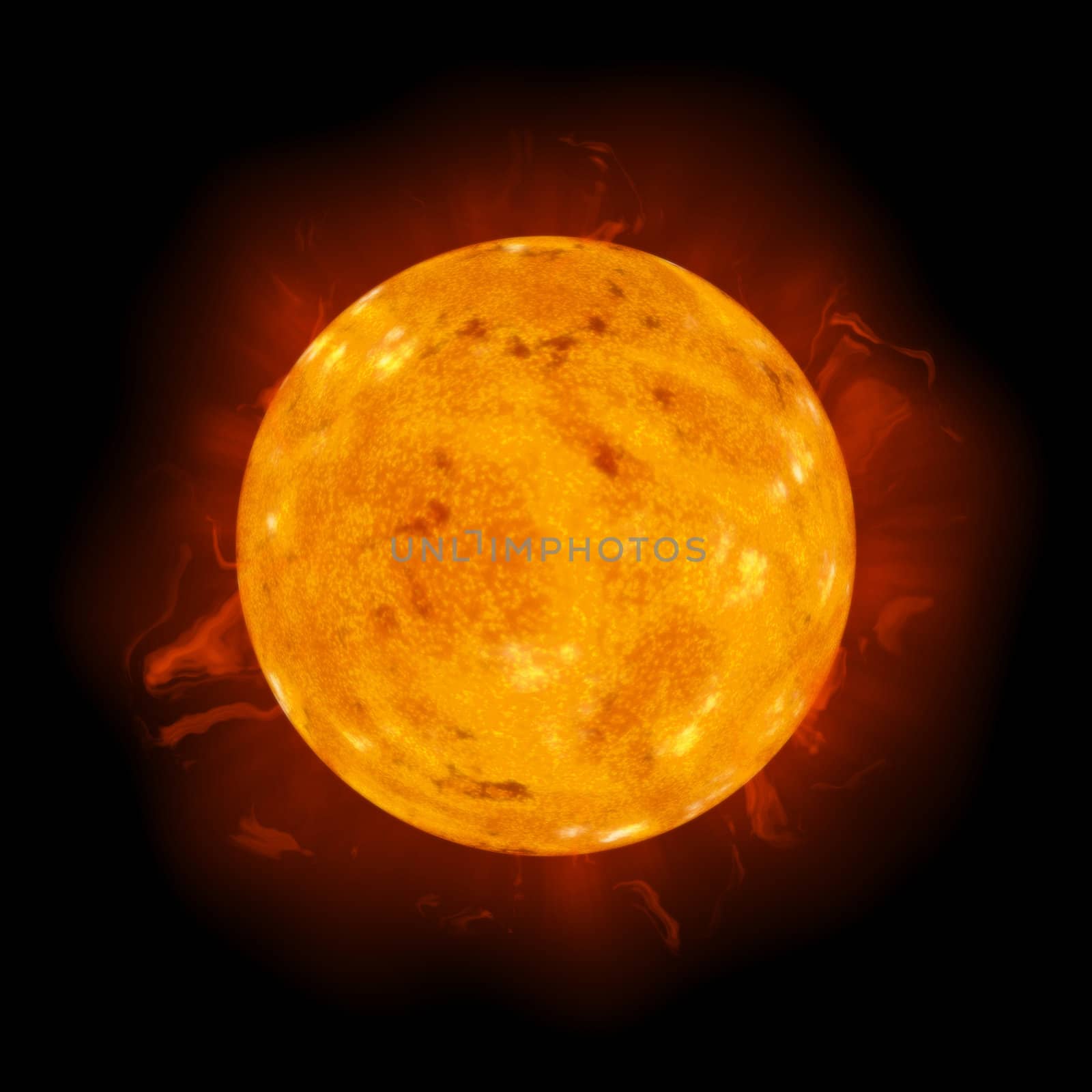 Realistic Rendering Illustration of the Sun Star
