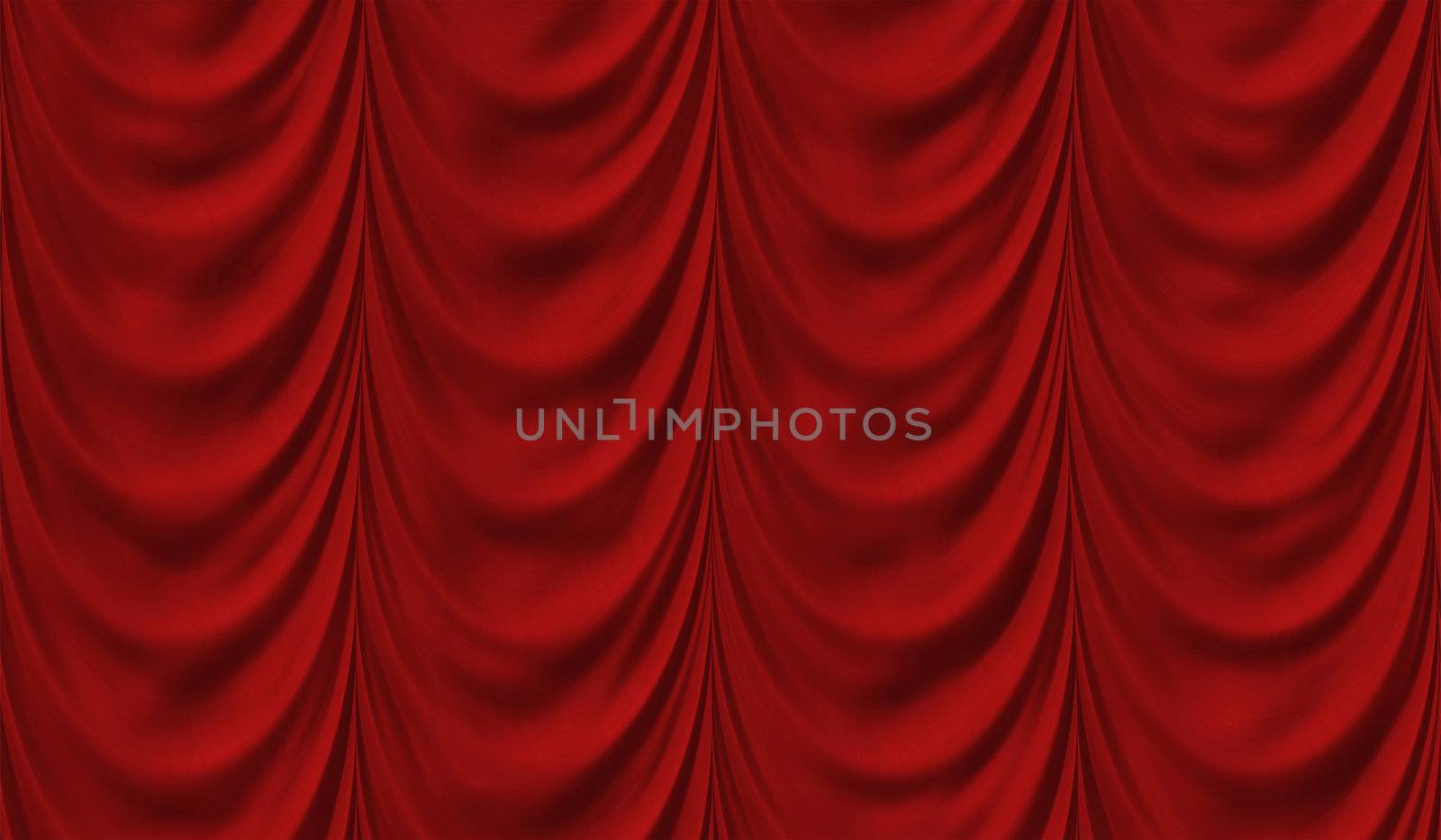 Bitmap Illustration of Red Velvet Stage Curtains