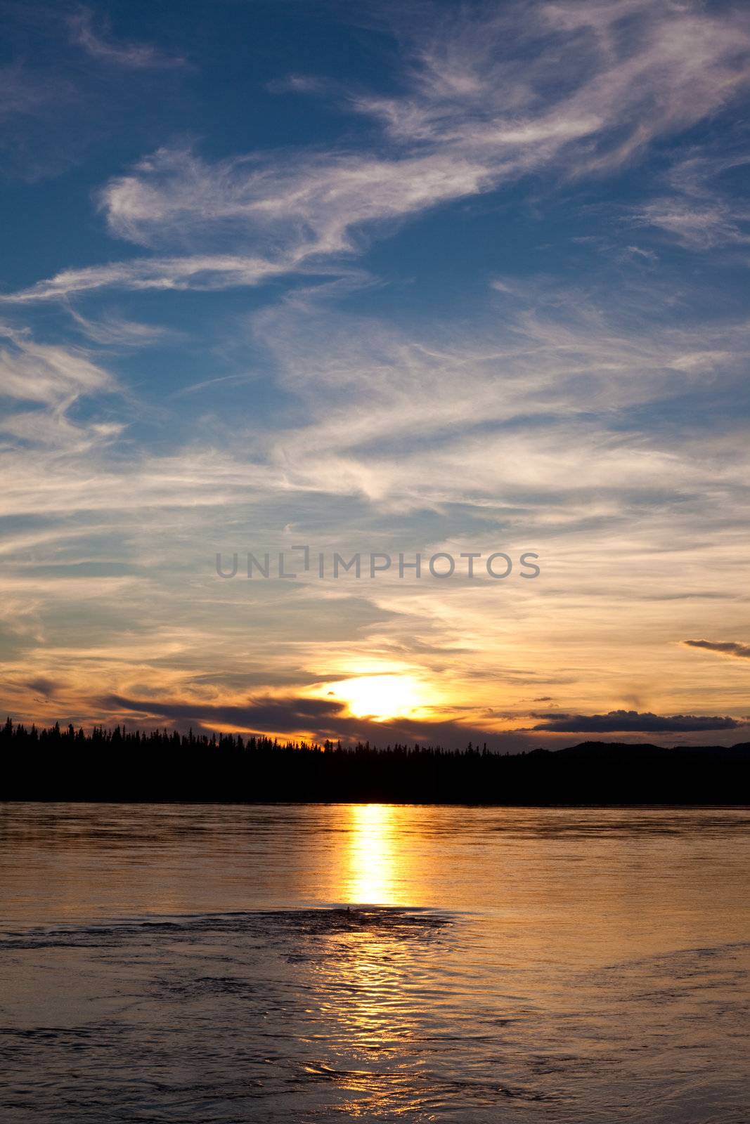 Sunset at Yukon River, Canada by PiLens